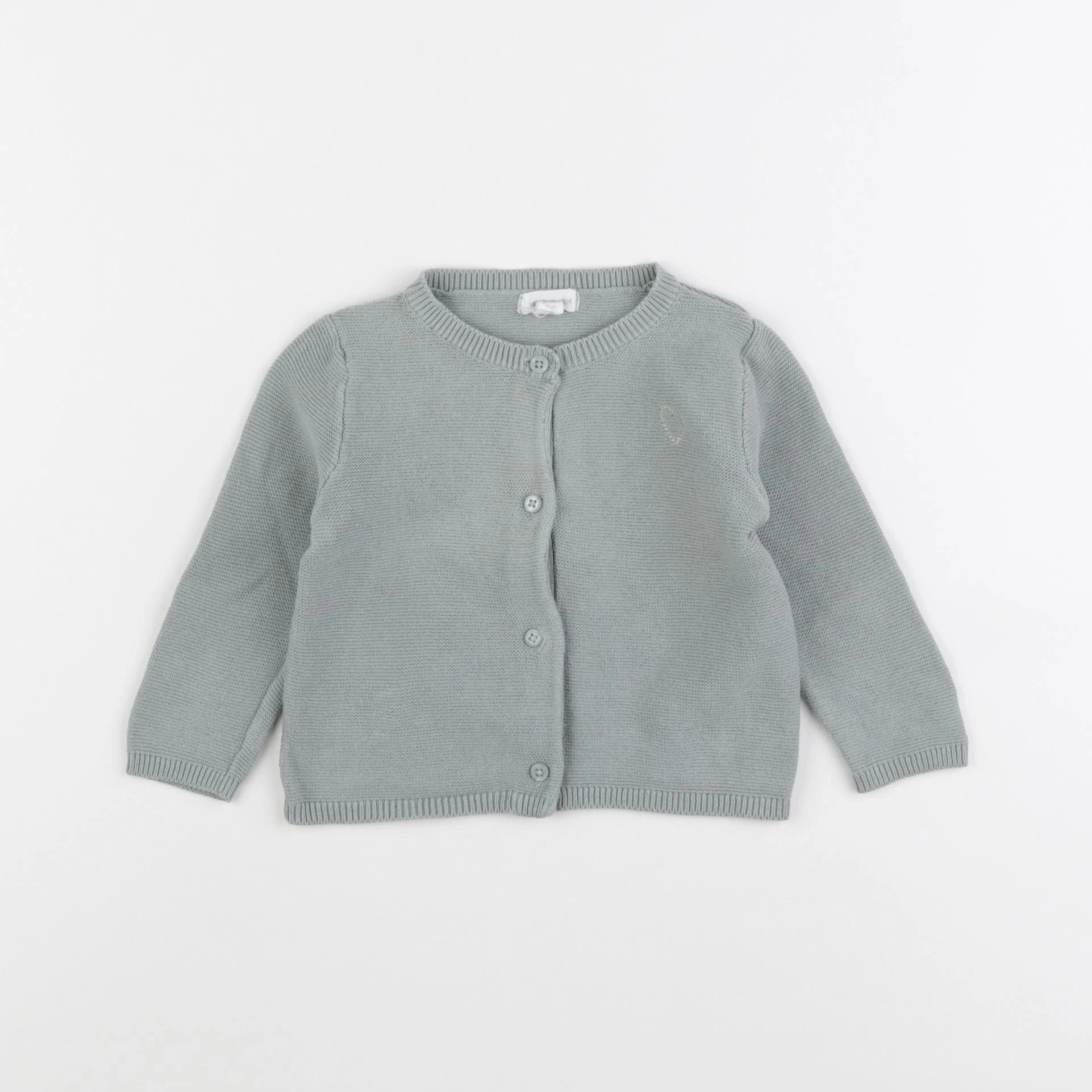 Vertbaudet - gilet bleu - 6 mois