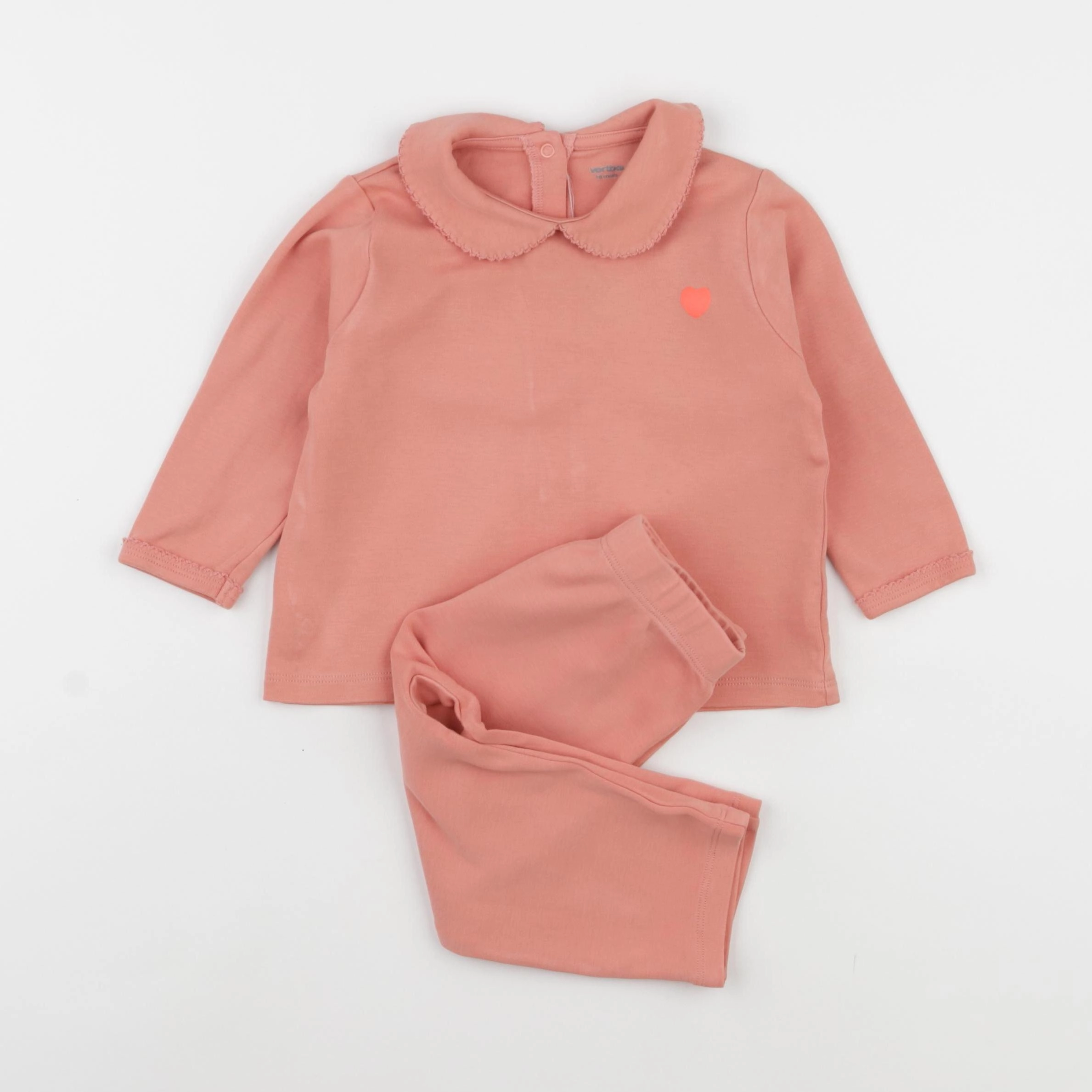 Vertbaudet - pyjama coton rose - 18 mois