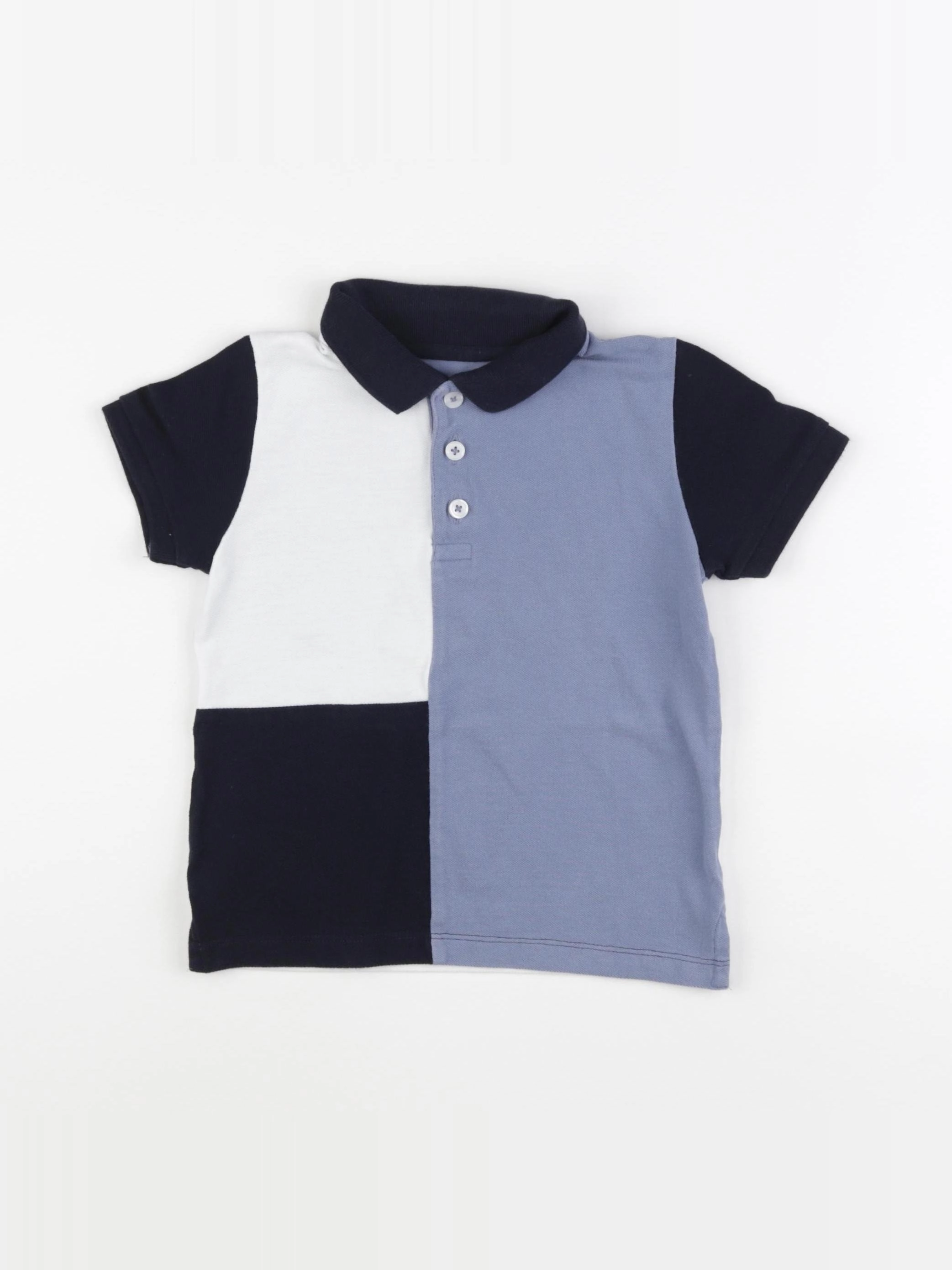 Monoprix - polo bleu, blanc - 5 ans