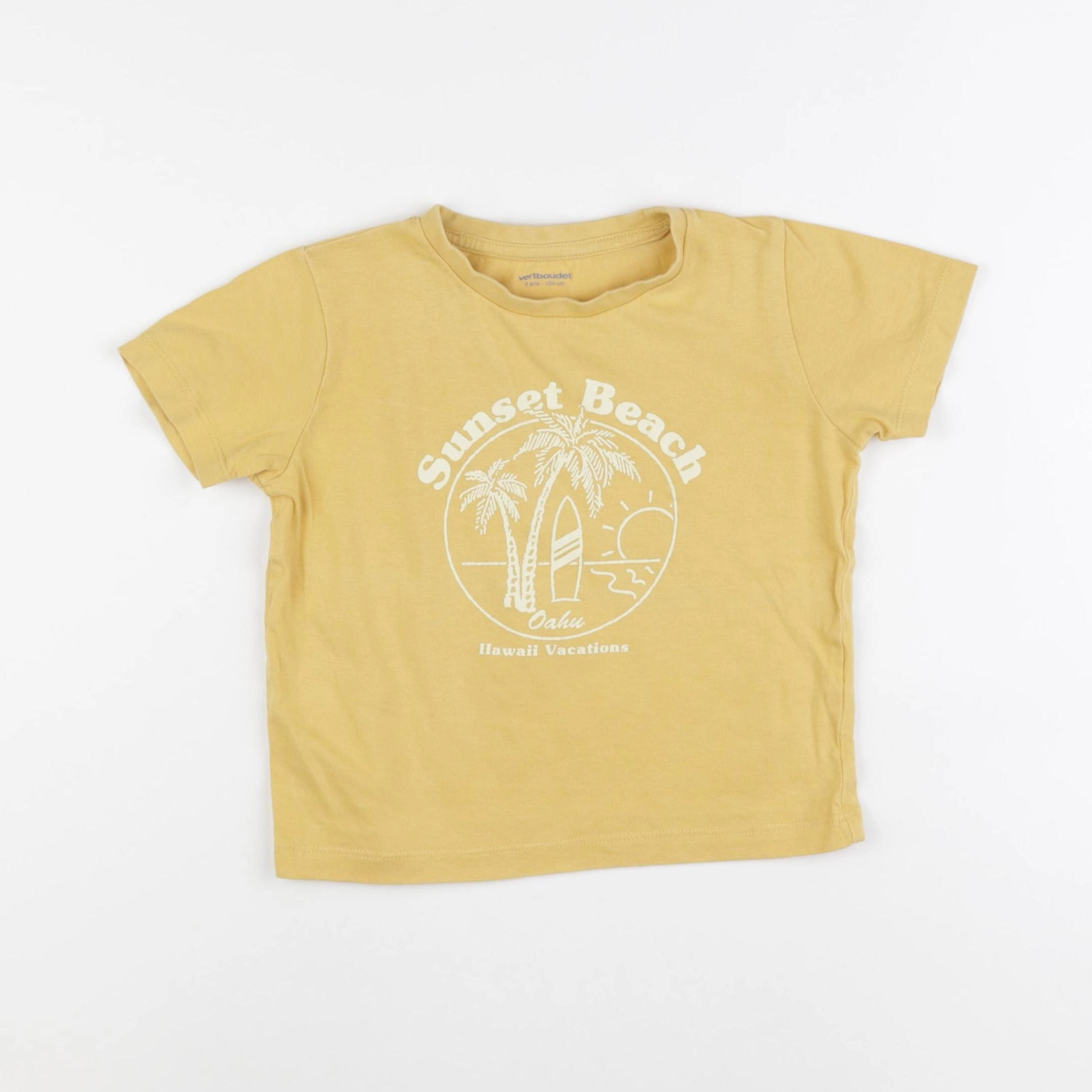 Vertbaudet - tee-shirt jaune - 4 ans