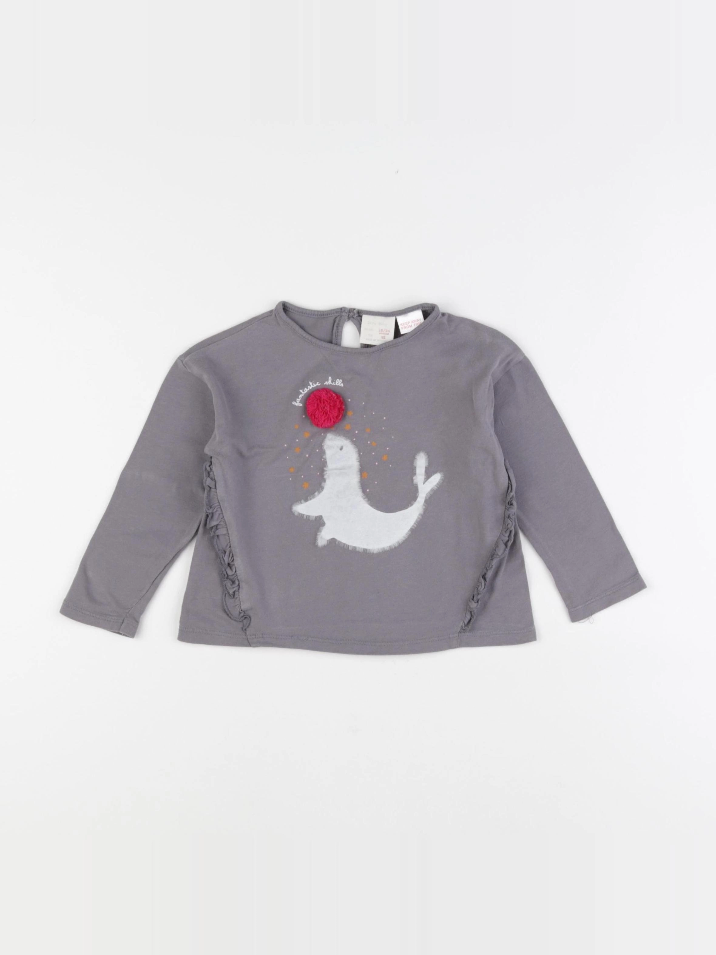 Zara - tee-shirt gris - 18/24 mois