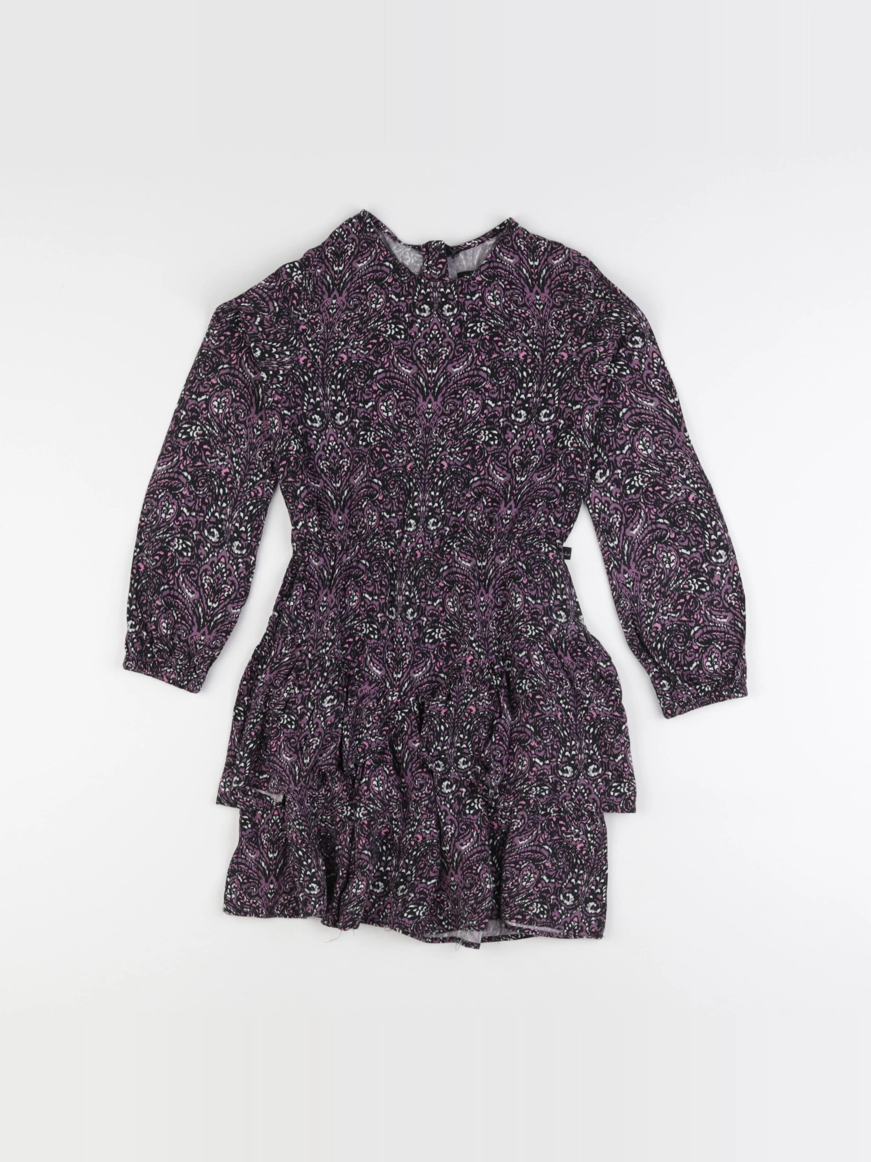 IKKS - robe violet, noir - 8 ans