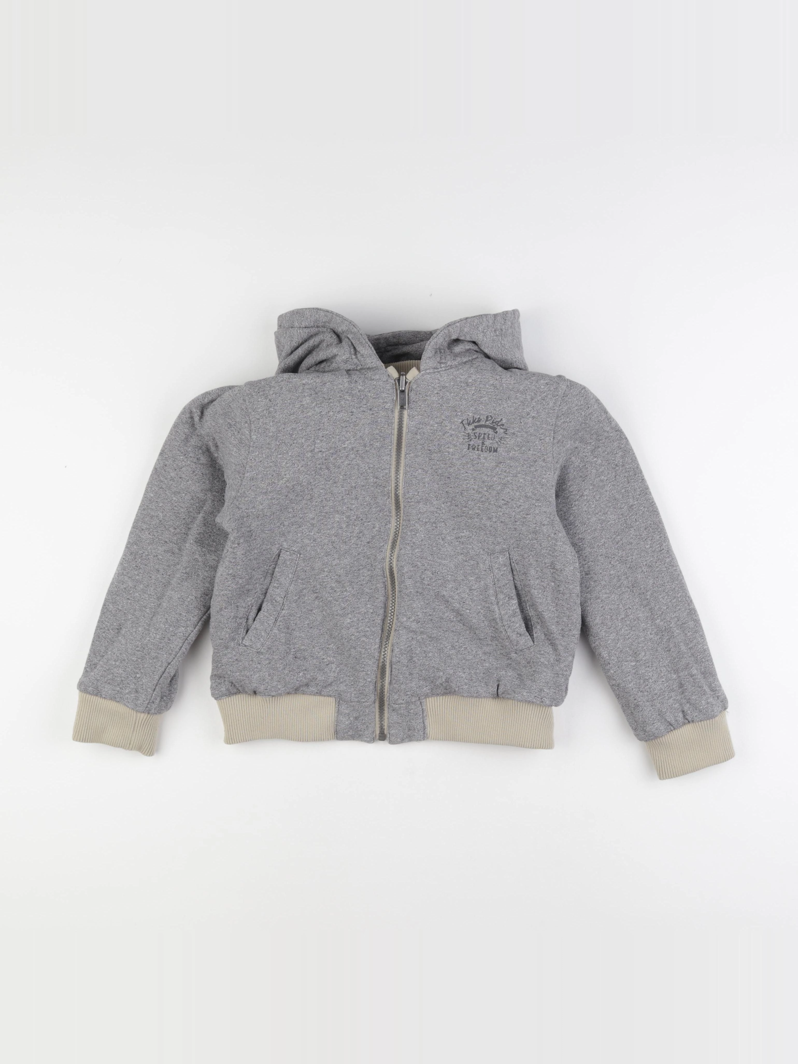 IKKS - veste réversible, doublé beige, gris - 8 ans