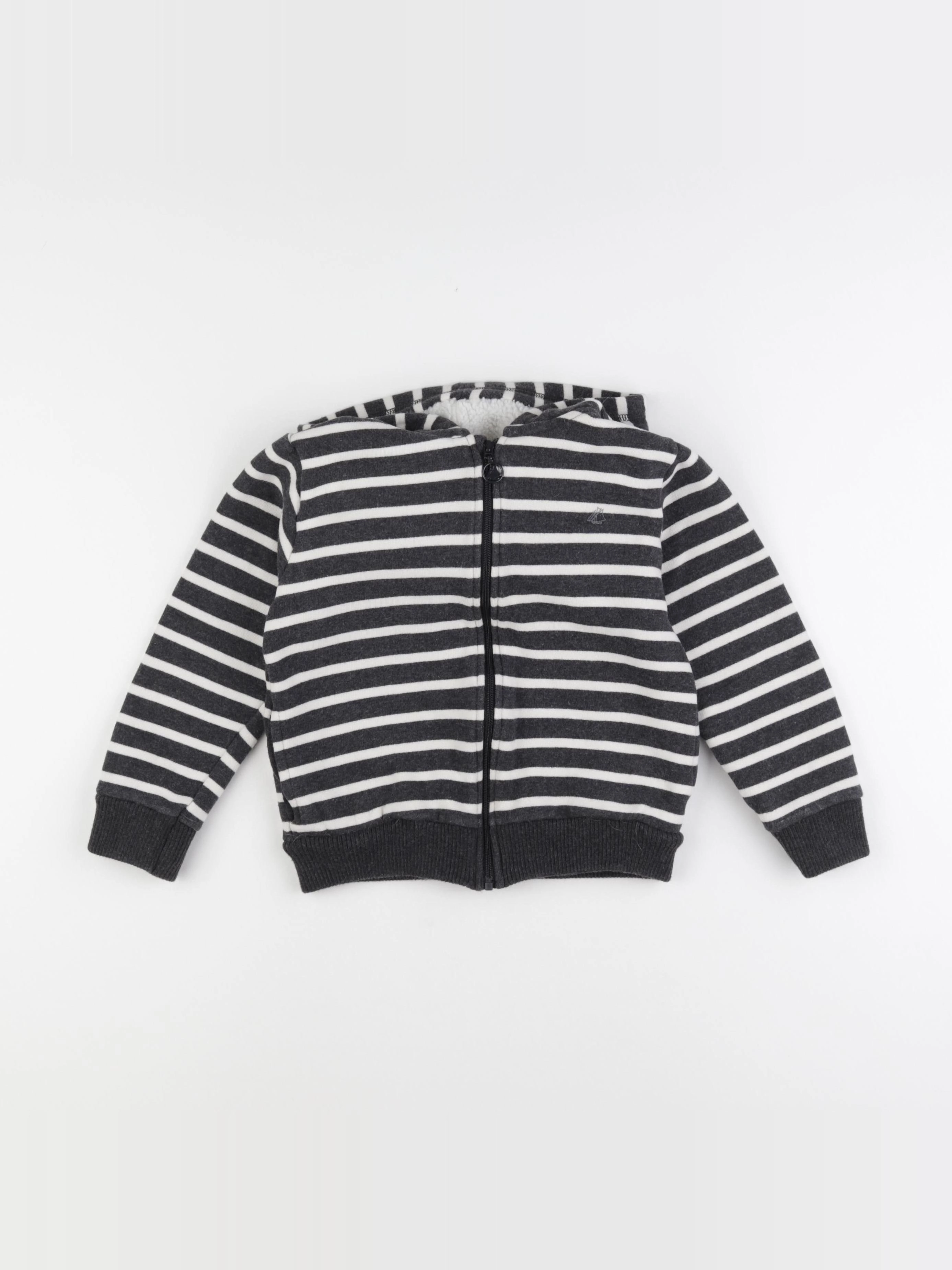 Petit Bateau - sweat gris, beige - 6 ans