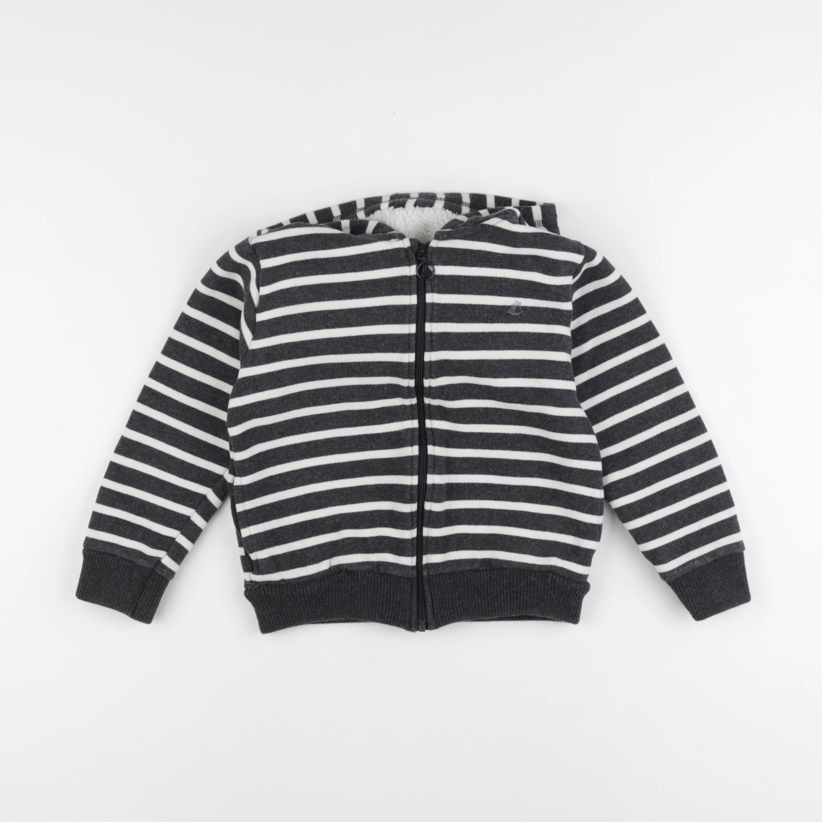Petit Bateau - sweat gris, beige - 6 ans