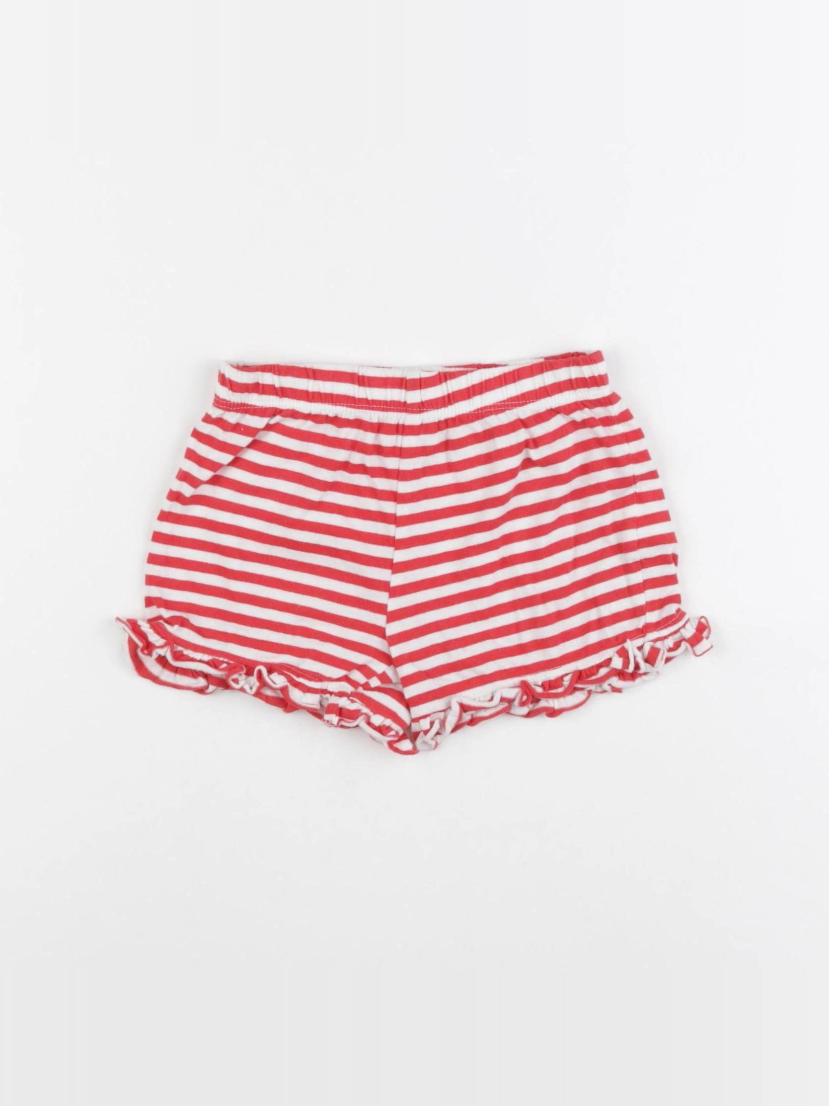 Vertbaudet - short blanc, rouge - 4 ans