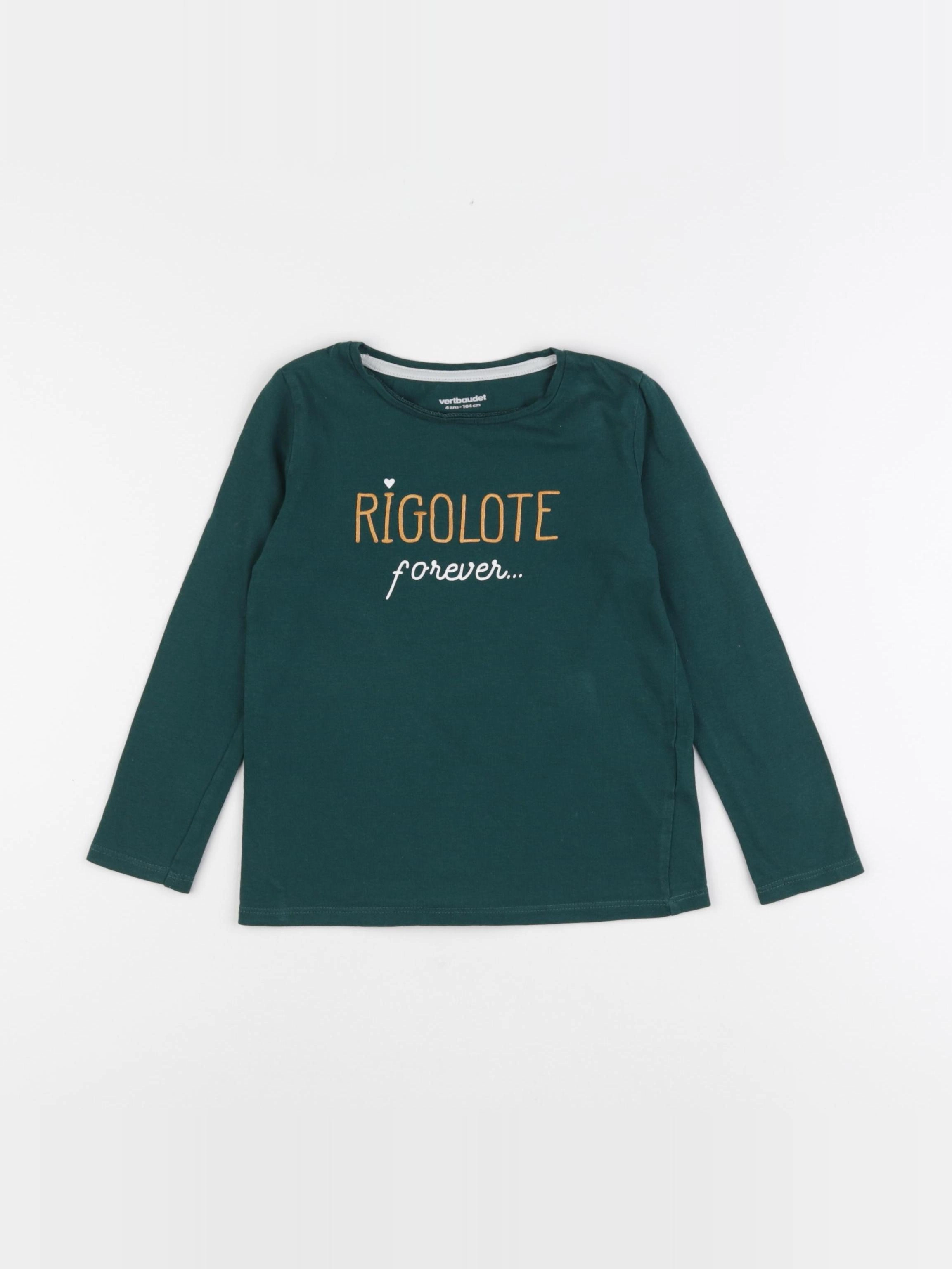 Vertbaudet - tee-shirt vert - 4 ans