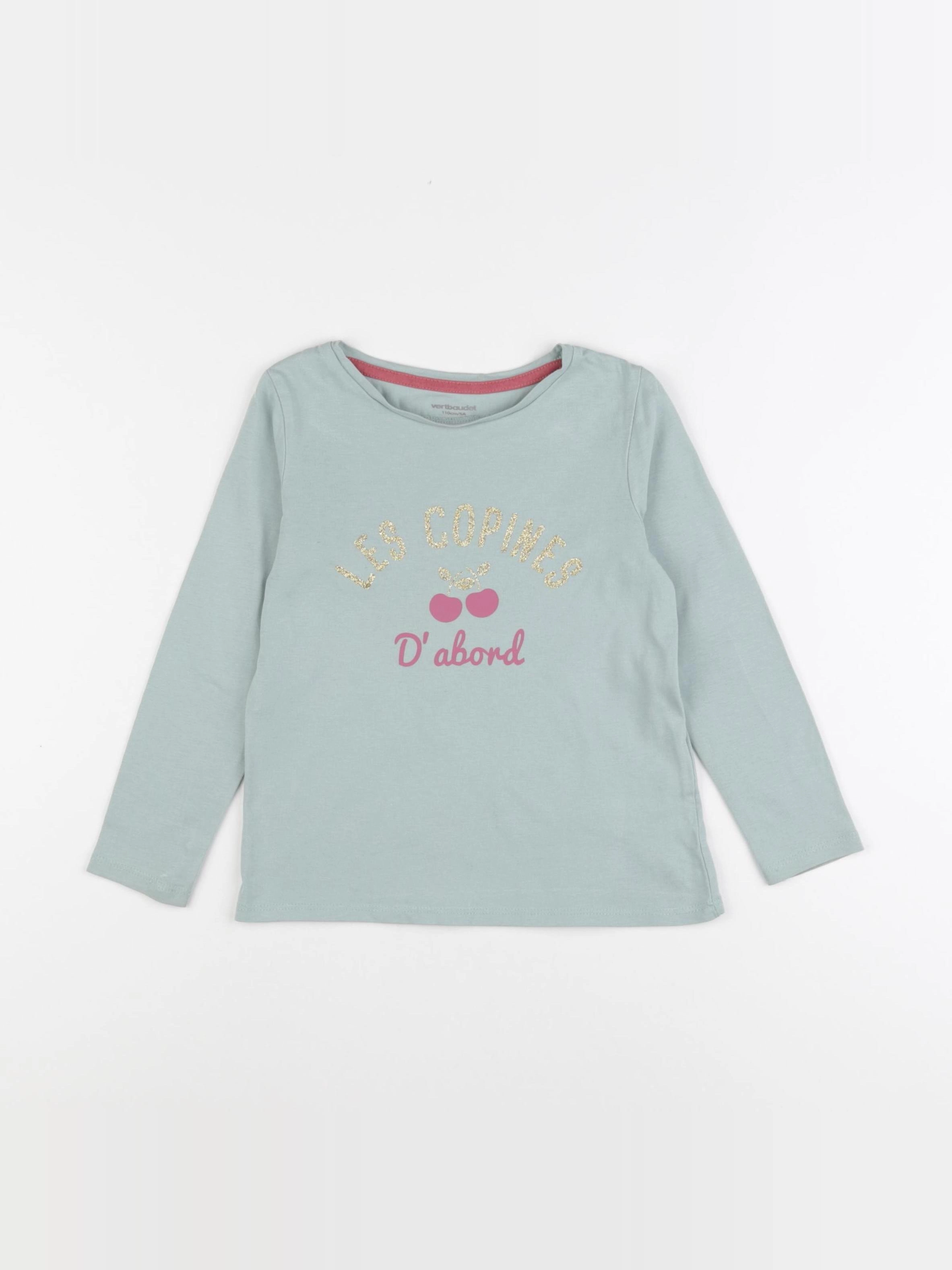 Vertbaudet - tee-shirt bleu - 5 ans