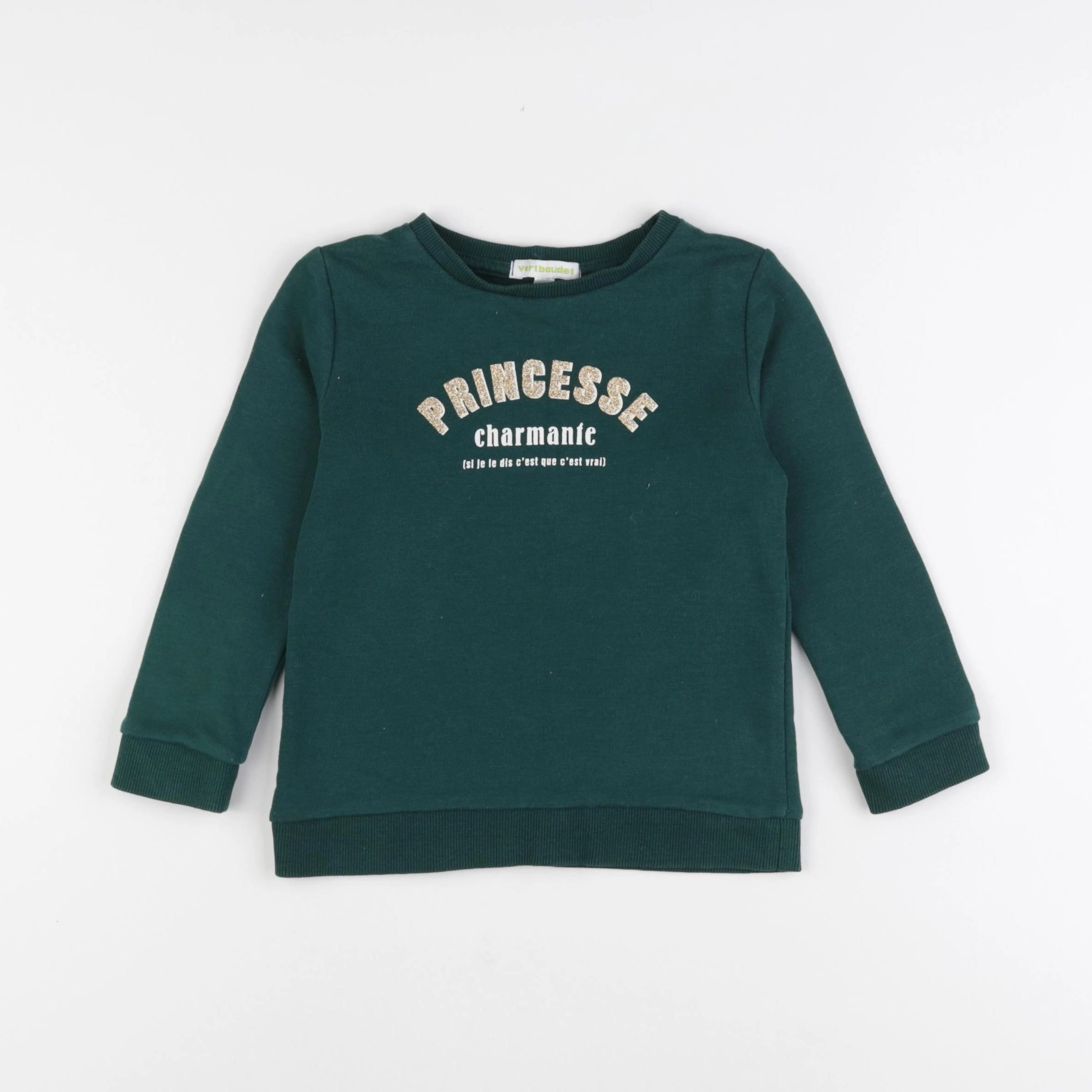 Vertbaudet - sweat vert - 4 ans