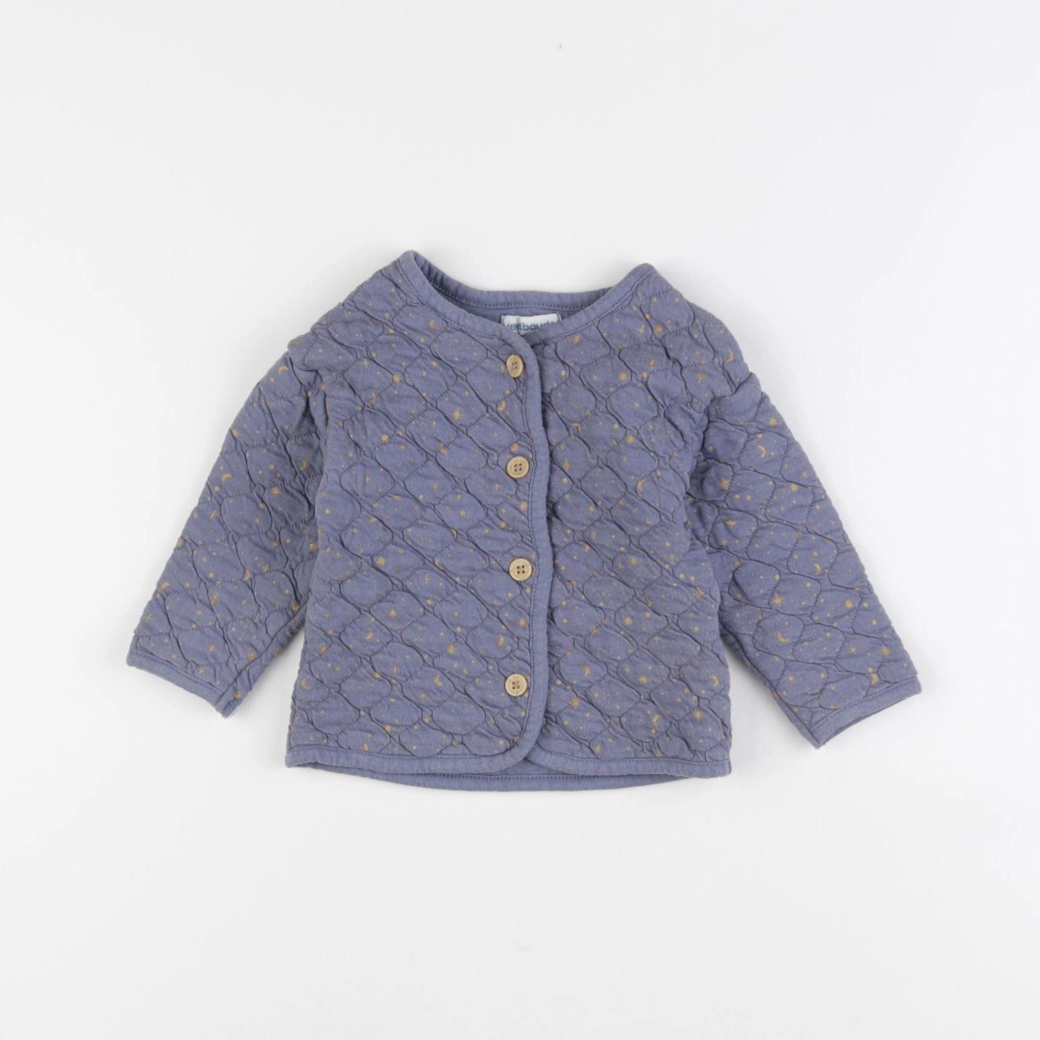 Vertbaudet - sweat bleu, or - 12 mois