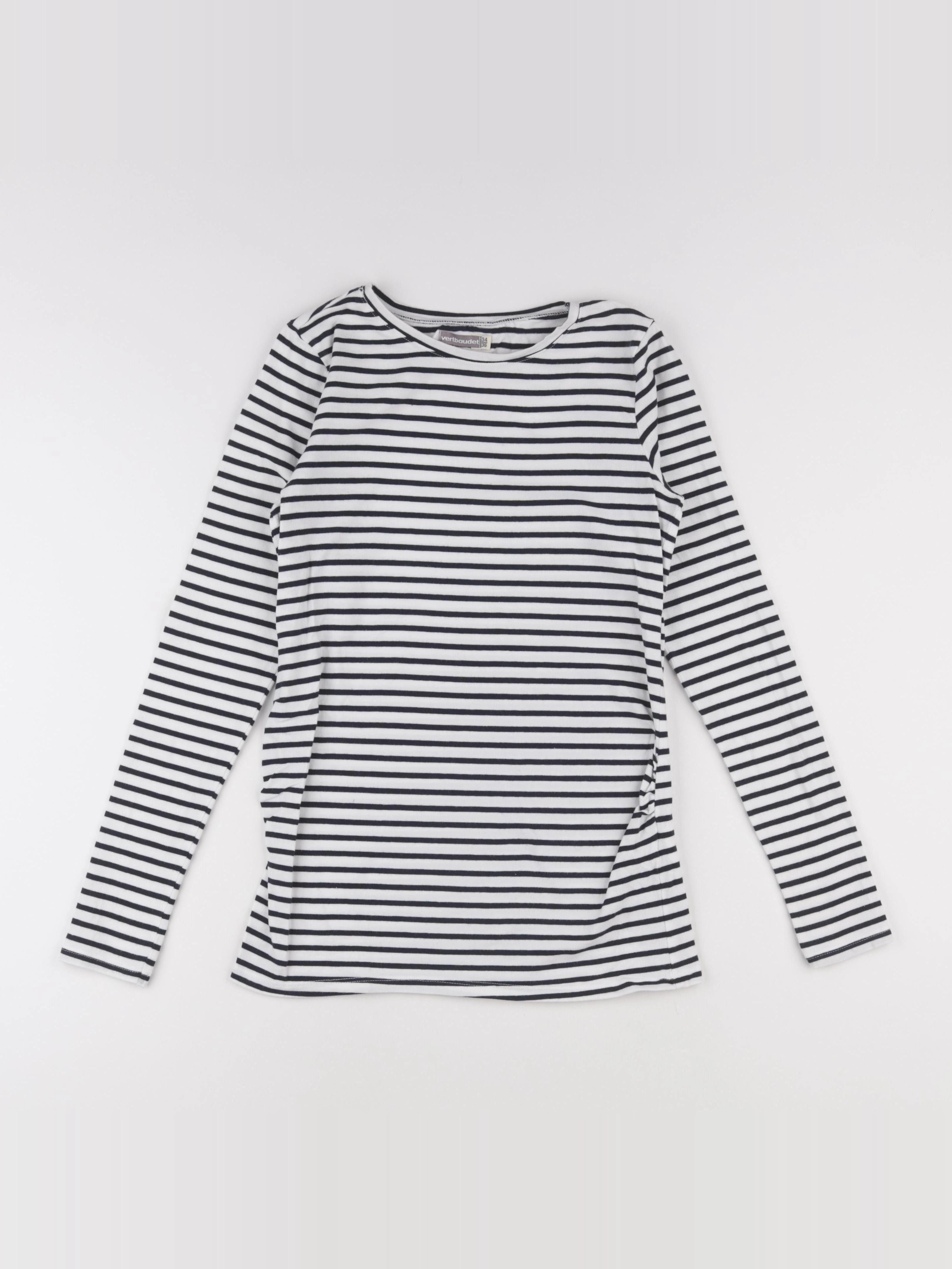 Vertbaudet - tee-shirt allaitement, grossesse bleu, blanc - 34 à 36