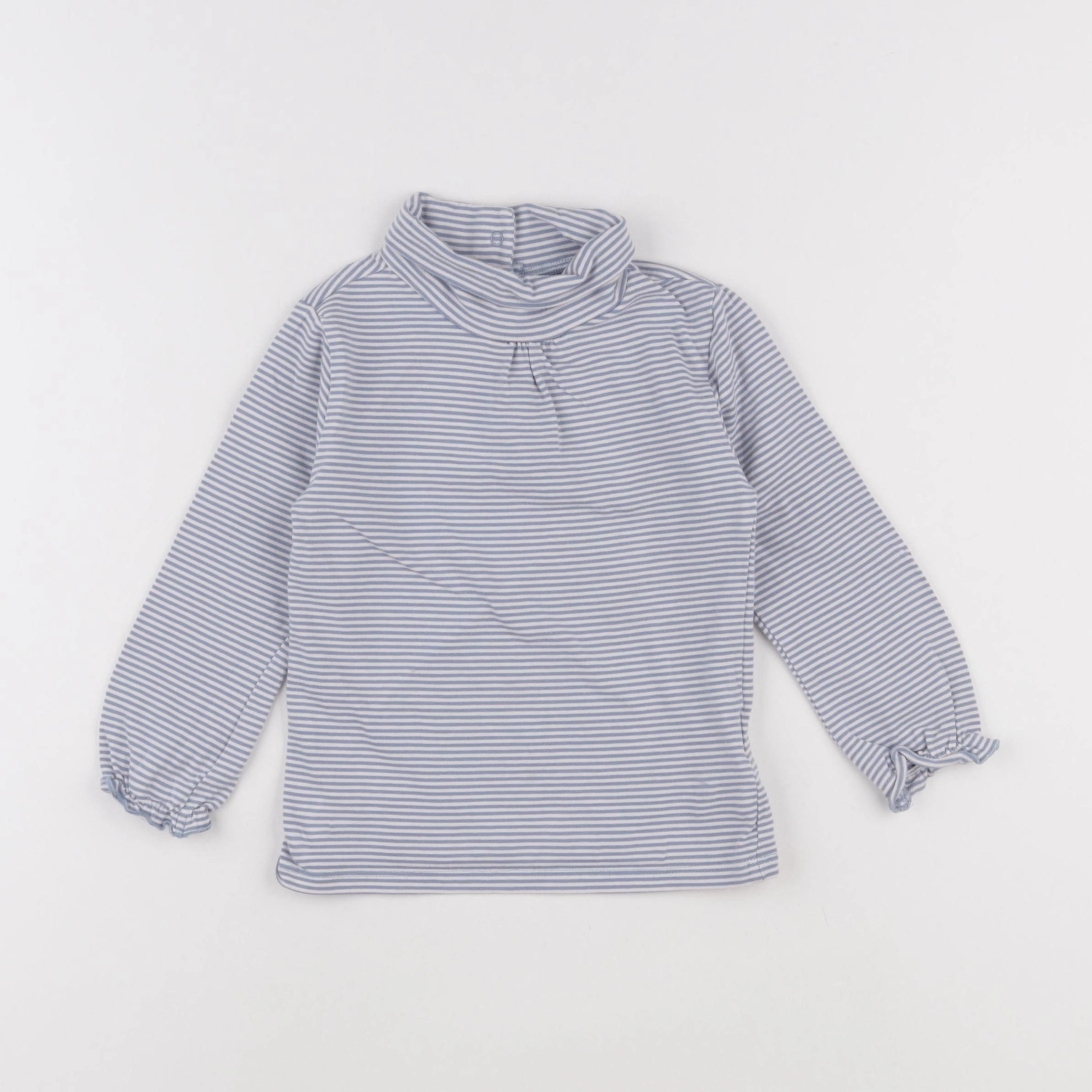 Vertbaudet - sous-pull bleu, blanc - 36 mois