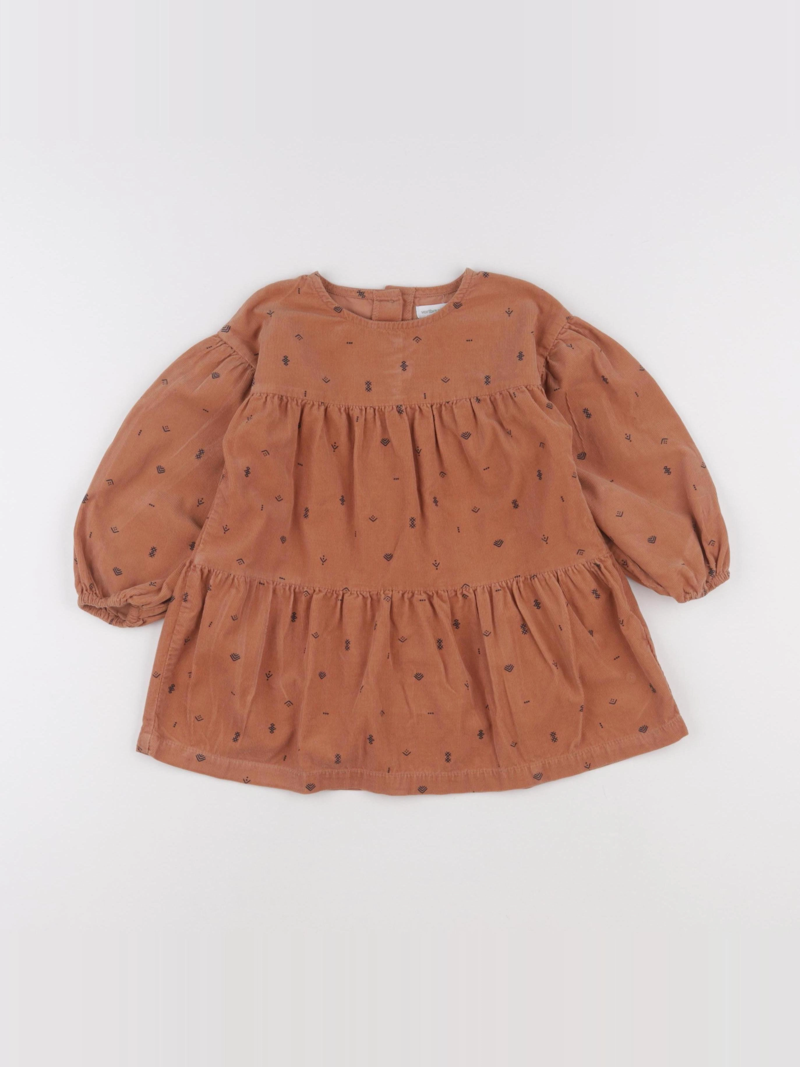 Vertbaudet - robe marron - 24 mois