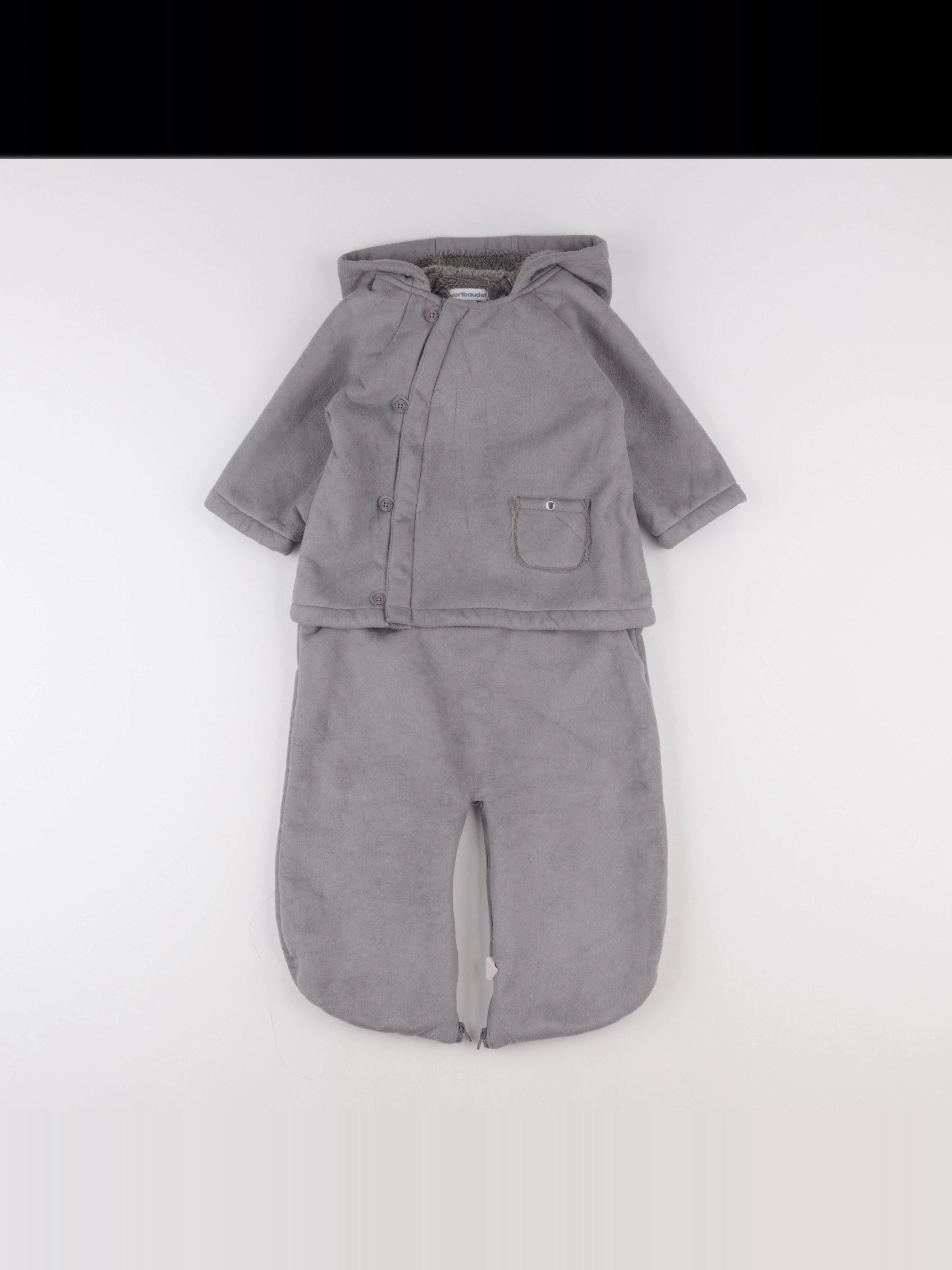 Vertbaudet - combi-pilote gris - 12/18 mois