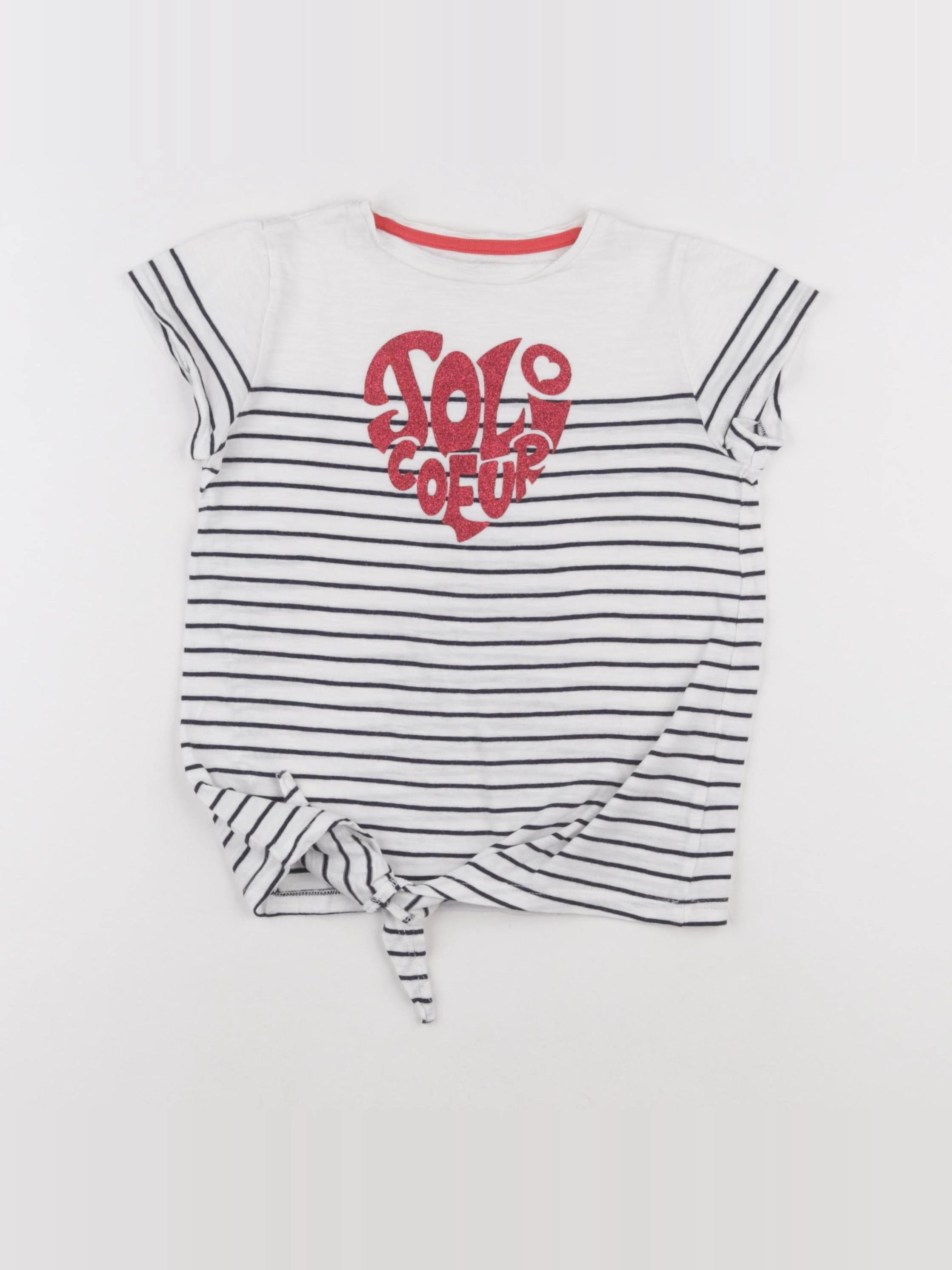 Vertbaudet - tee-shirt bleu, blanc - 8 ans