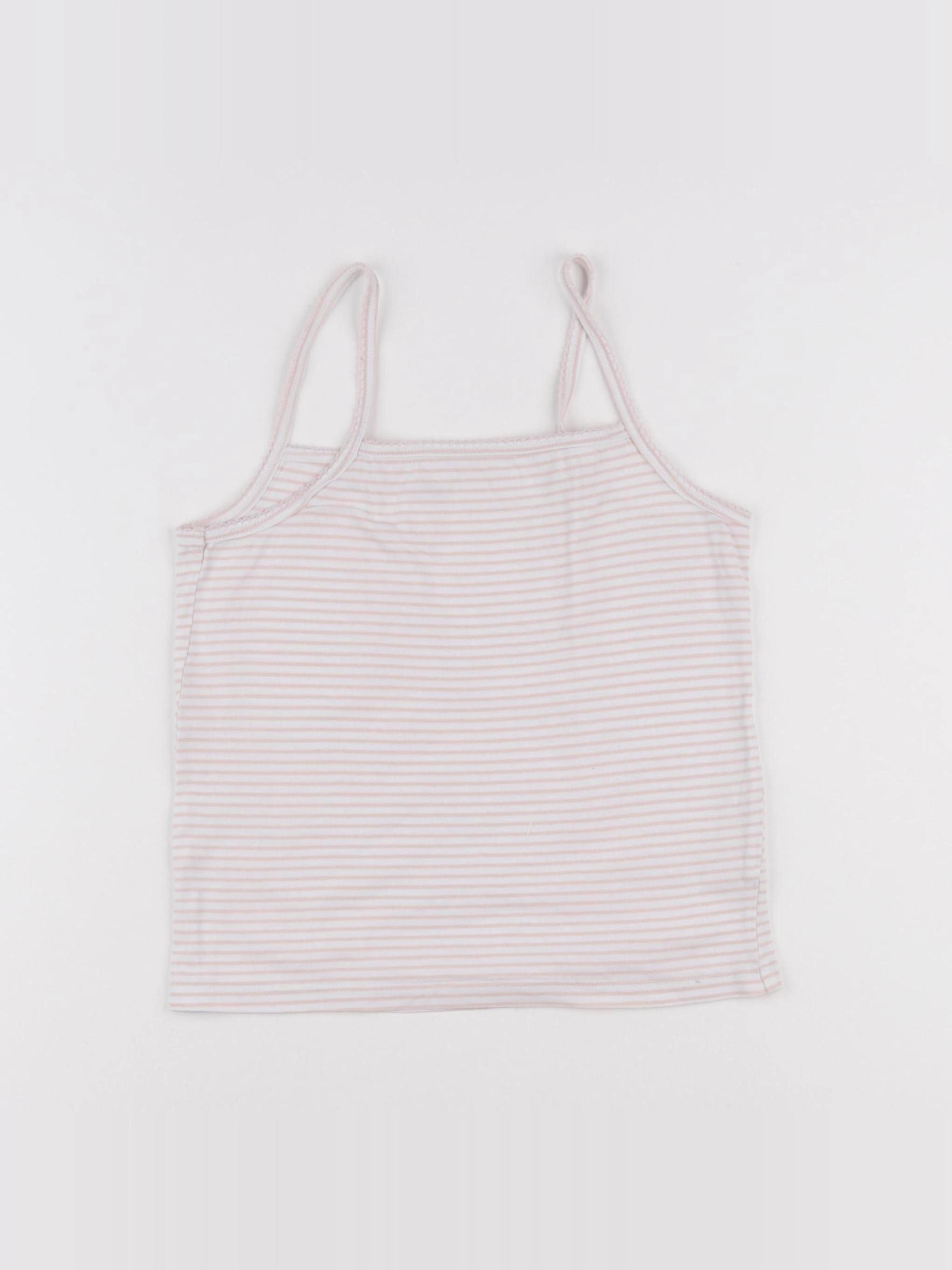 Vertbaudet - maillot de corps blanc, rose - 8 ans