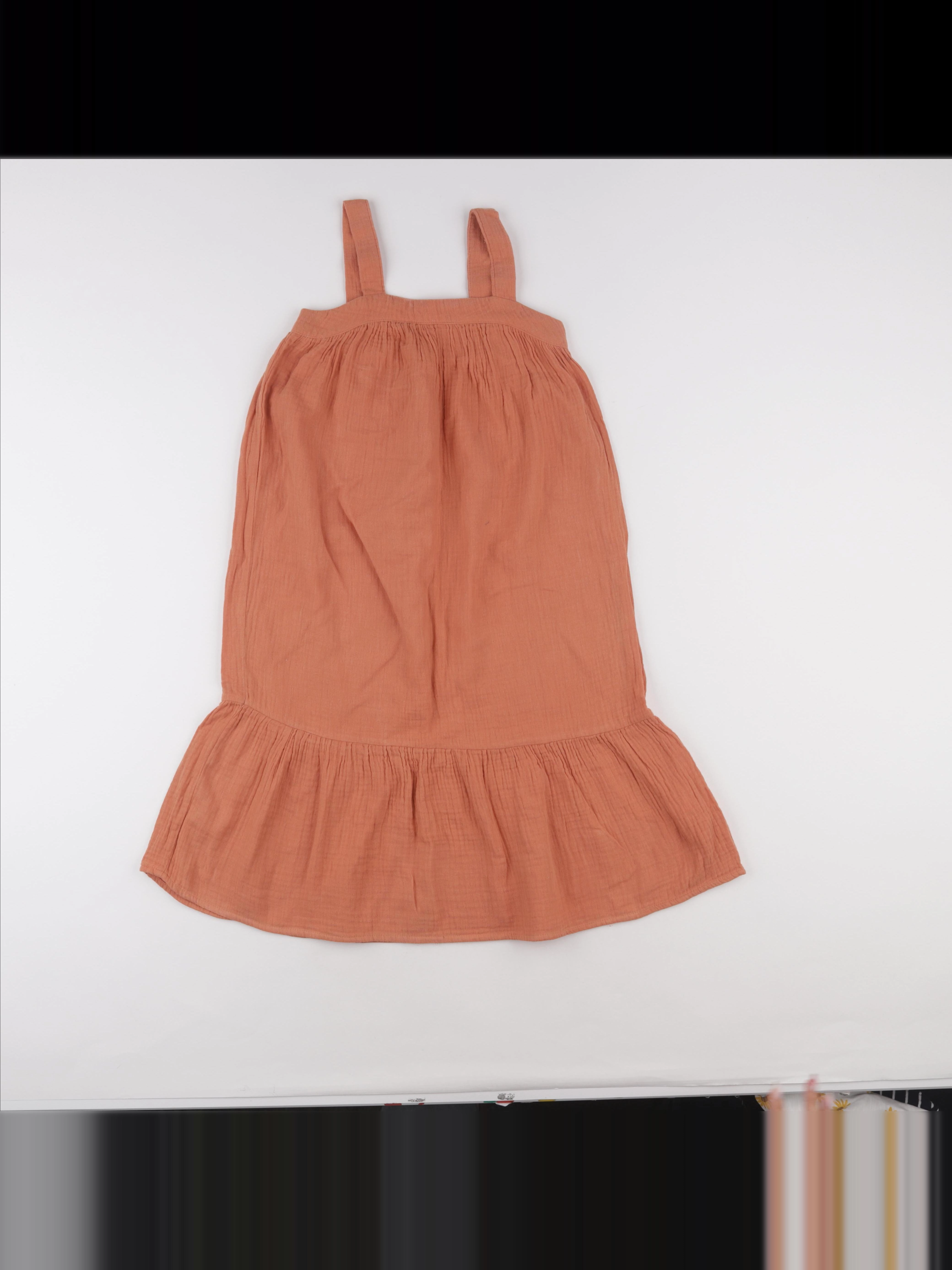 Vertbaudet - robe orange - 7 ans