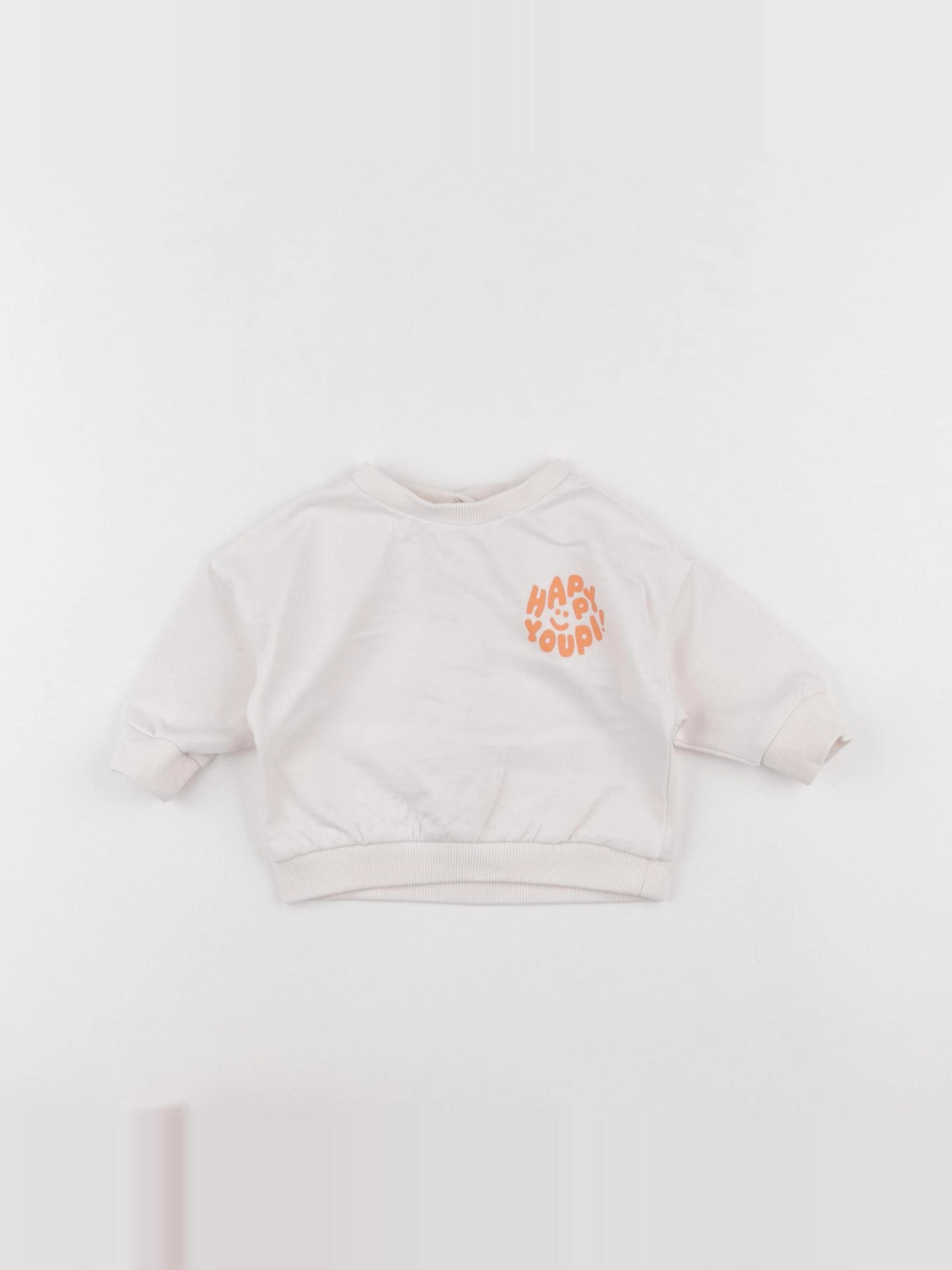 Vertbaudet - sweat beige - 3 mois