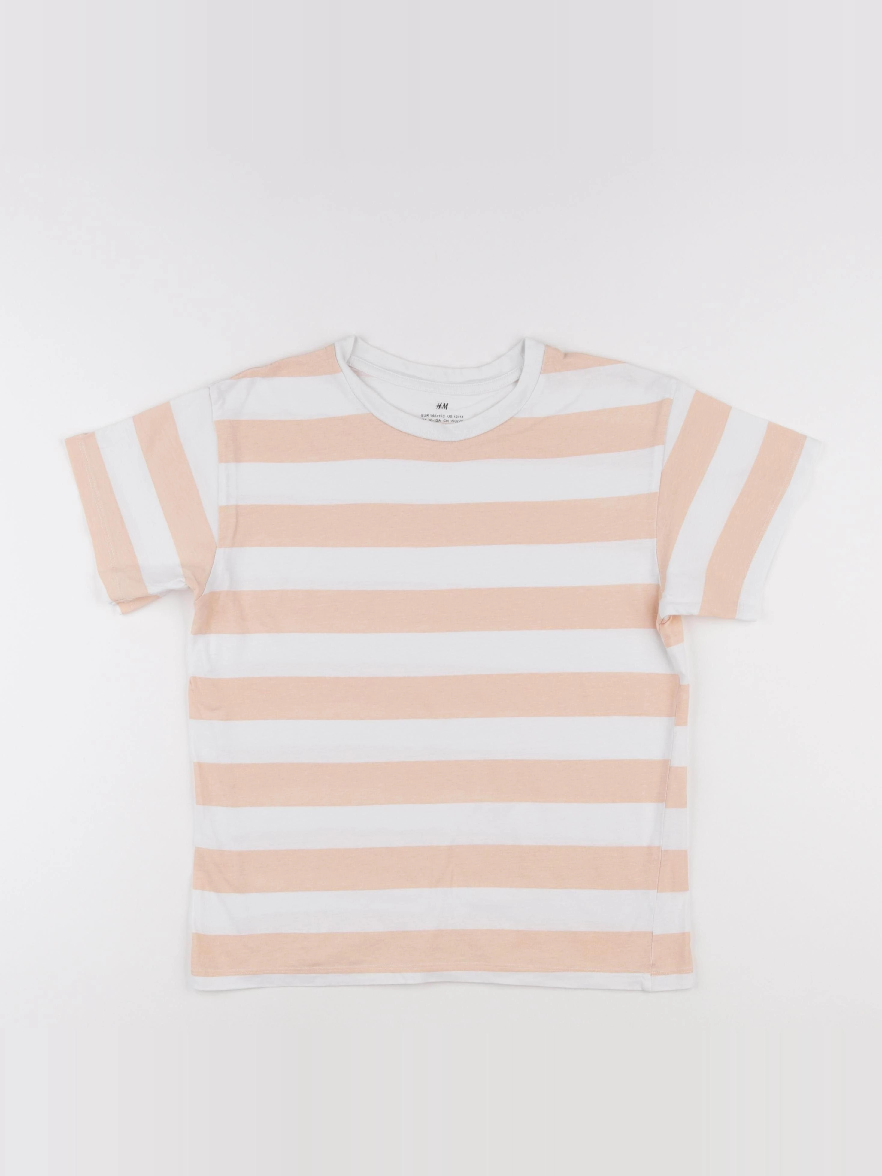 H&M - tee-shirt blanc, orange - 12/14 ans