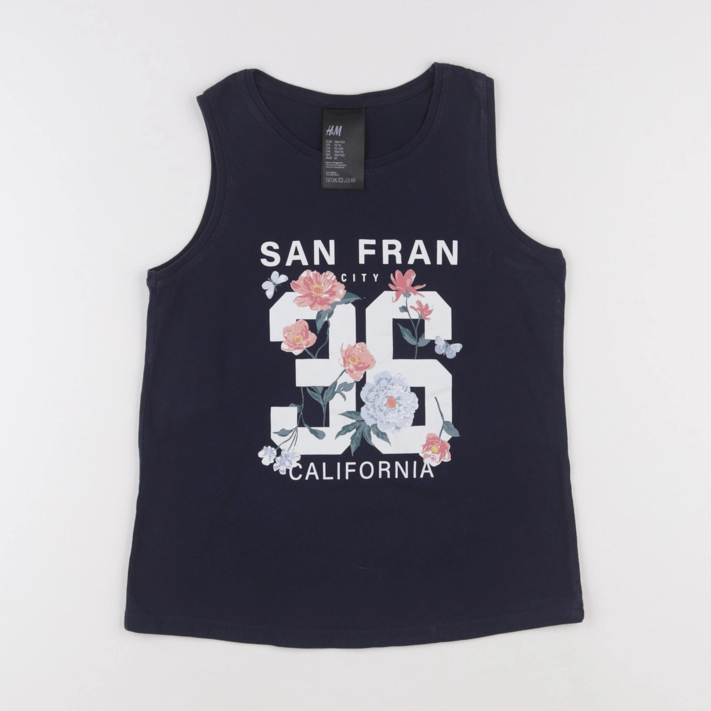H&M - débardeur bleu - 12/14 ans
