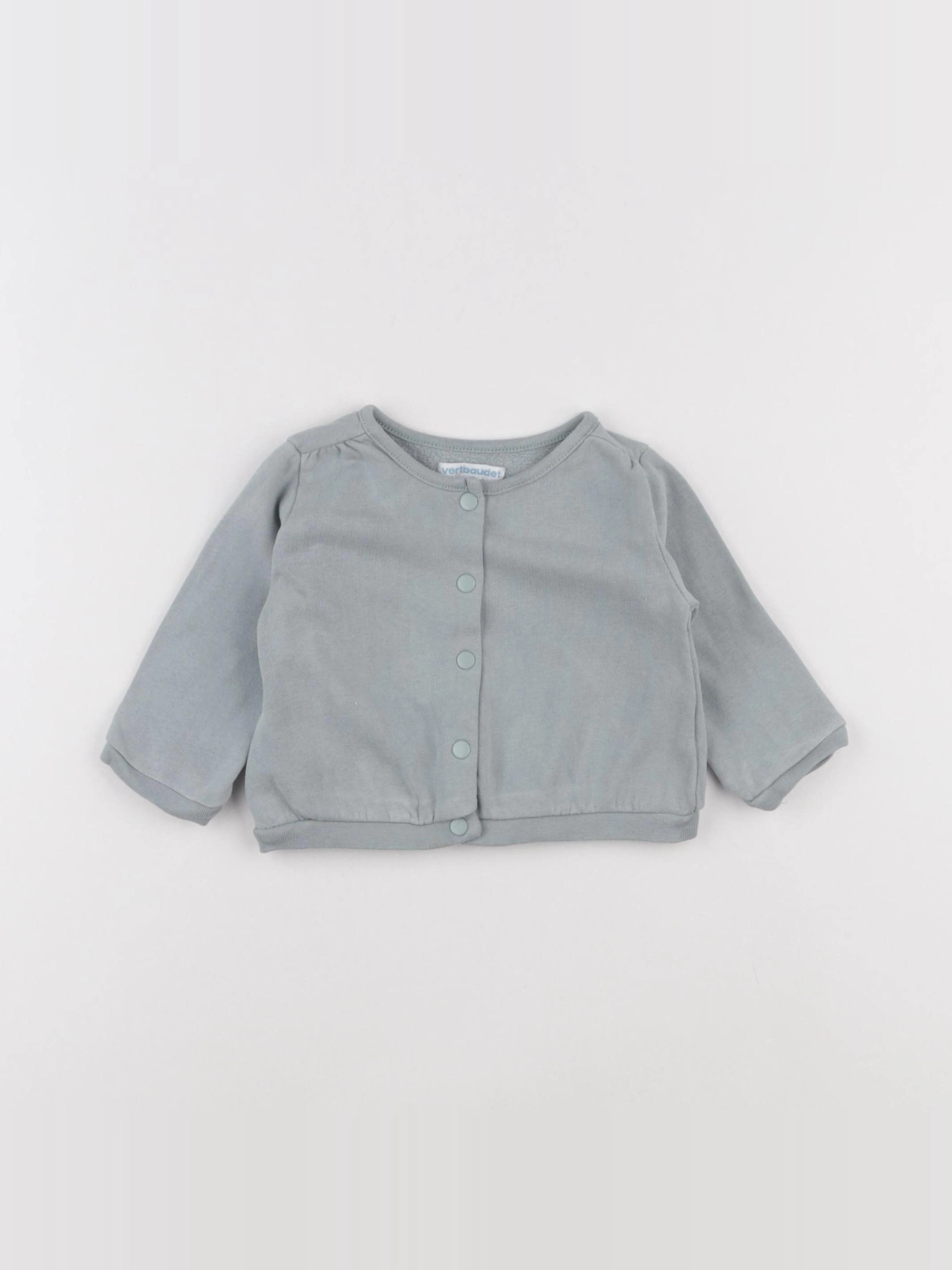 Vertbaudet - sweat vert - 6 mois