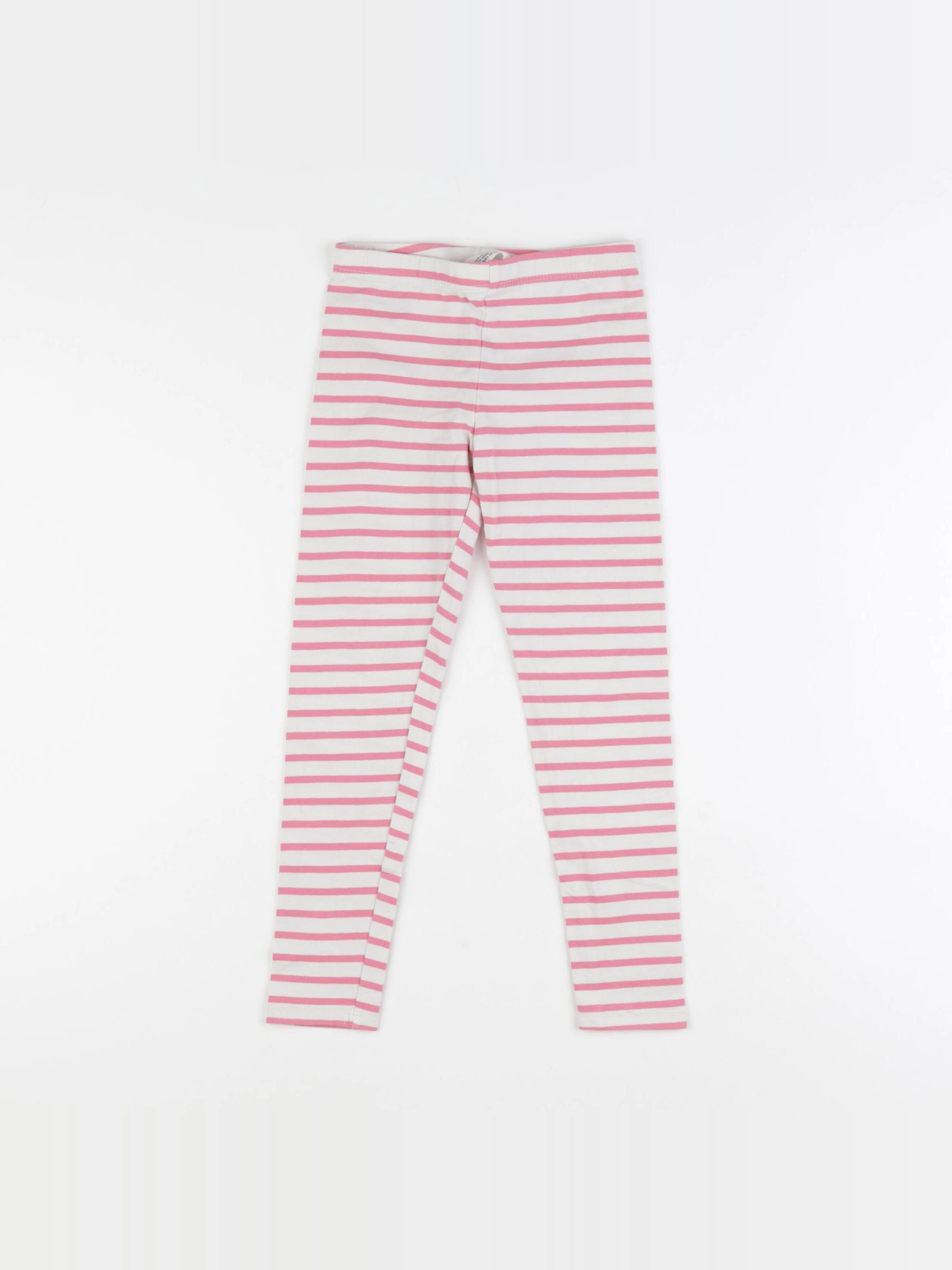 H&M - legging blanc, rose - 5/6 ans