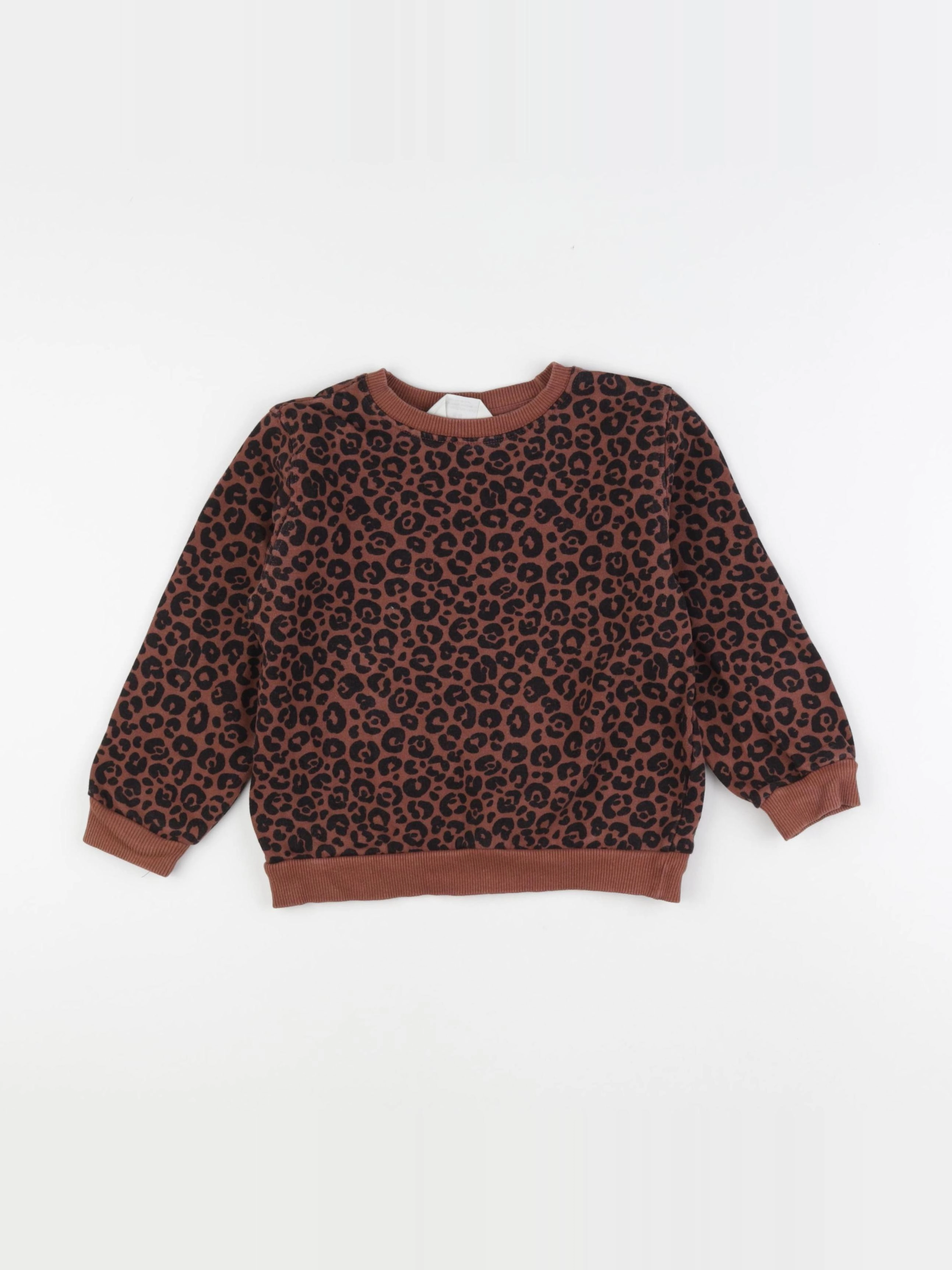 H&M - sweat marron, noir - 4/6 ans