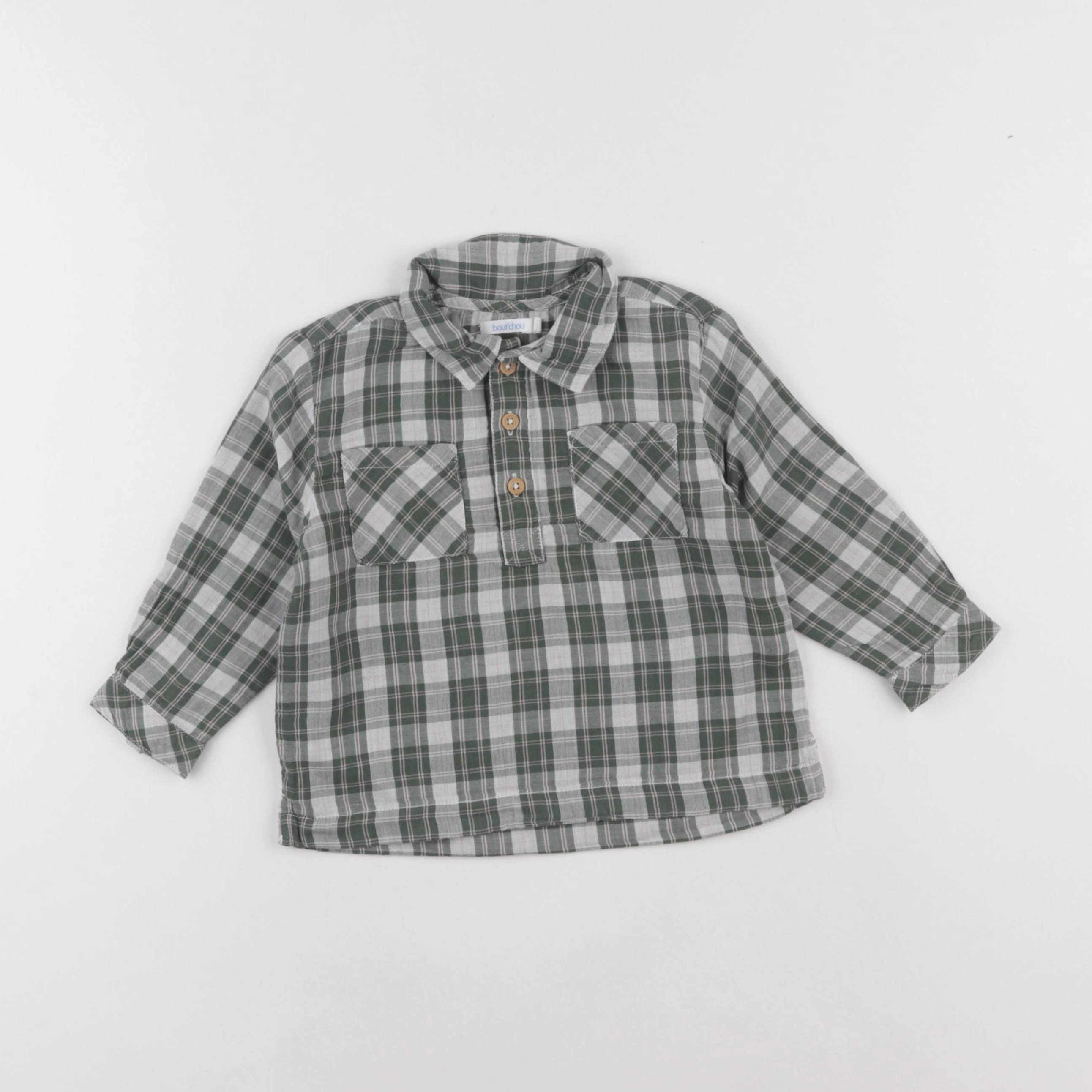 Boutchou - chemise vert - 18 mois