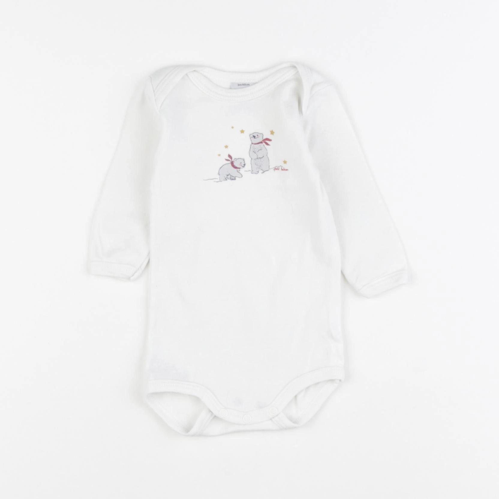 Petit Bateau - body blanc - 3 mois
