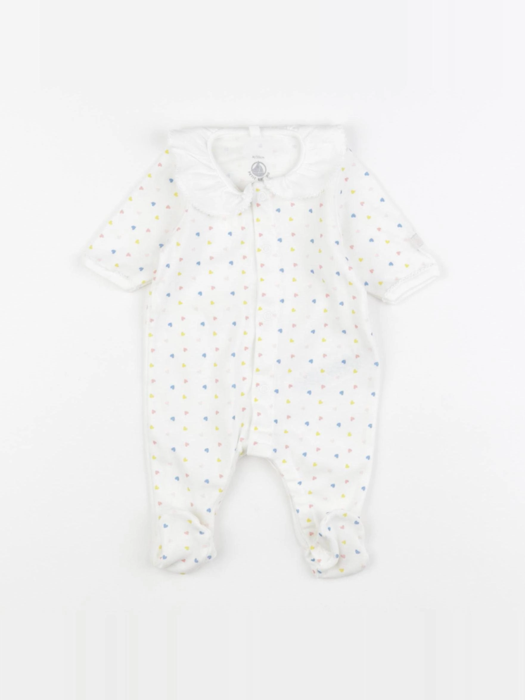 Petit Bateau - pyjama coton blanc - 0 mois