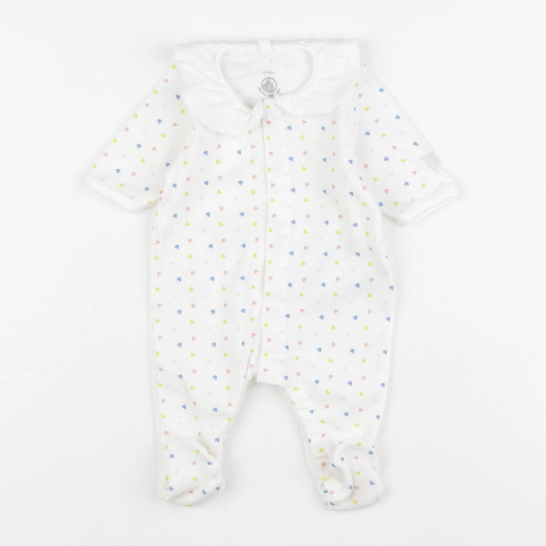 Petit Bateau - pyjama coton blanc - 0 mois
