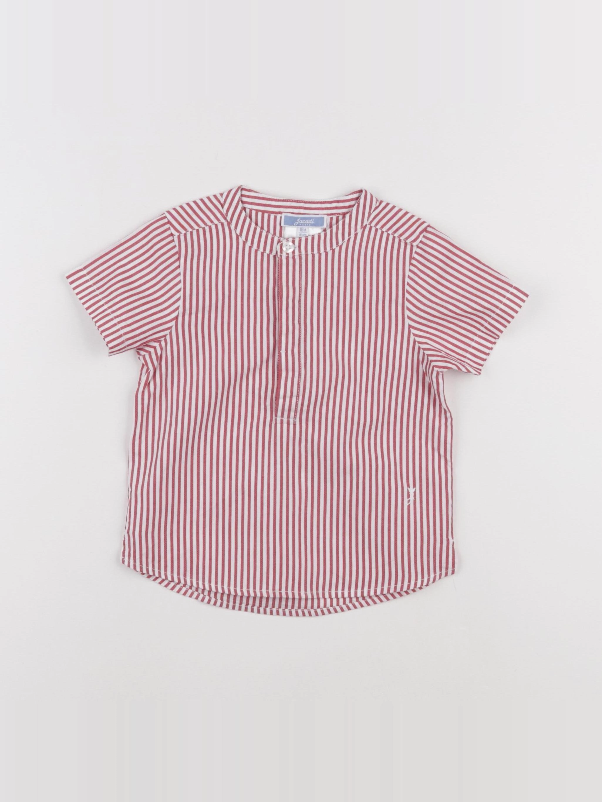Jacadi - chemise blanc, rouge - 18 mois