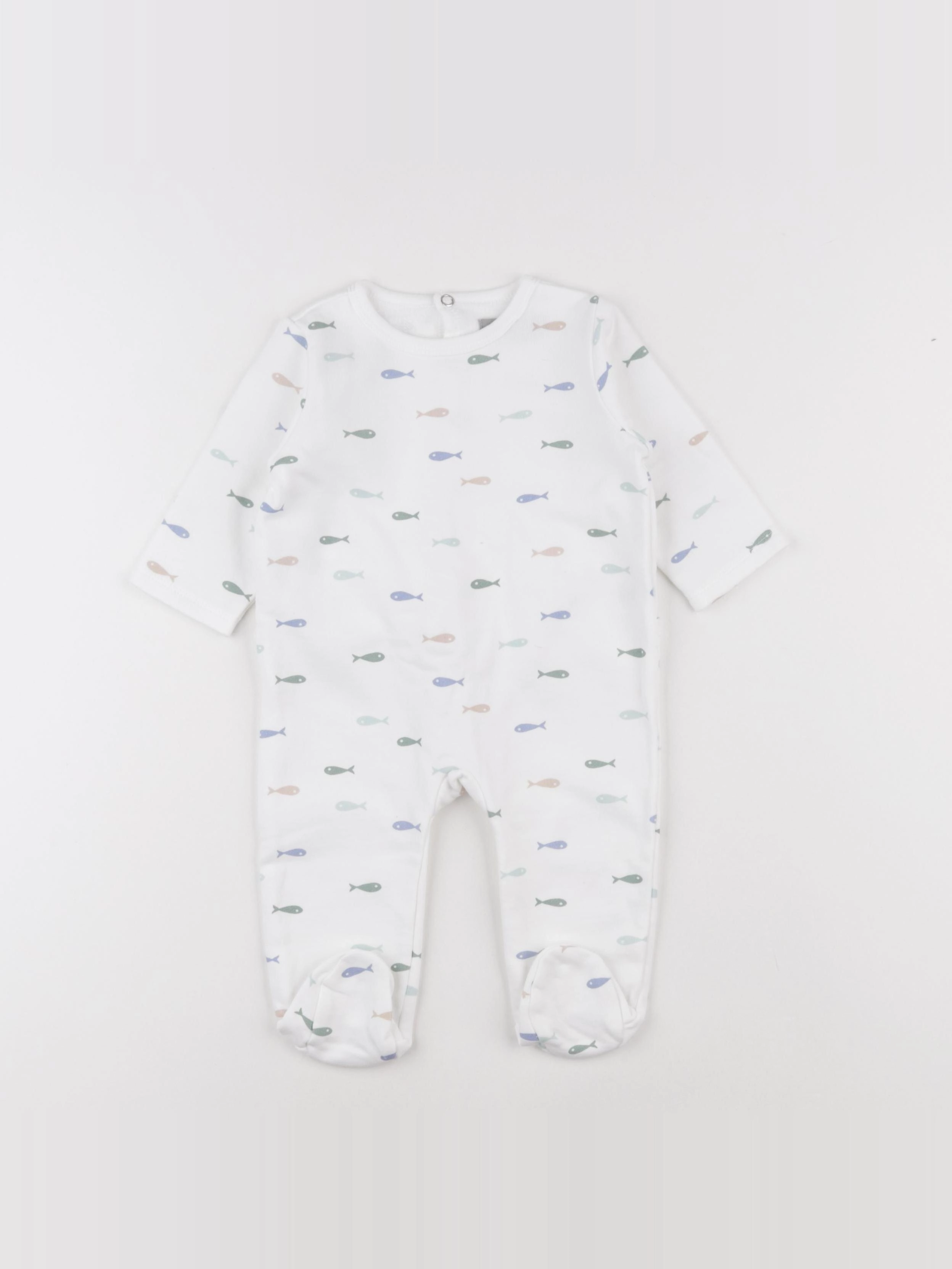 Boutchou - pyjama coton blanc - 6 mois