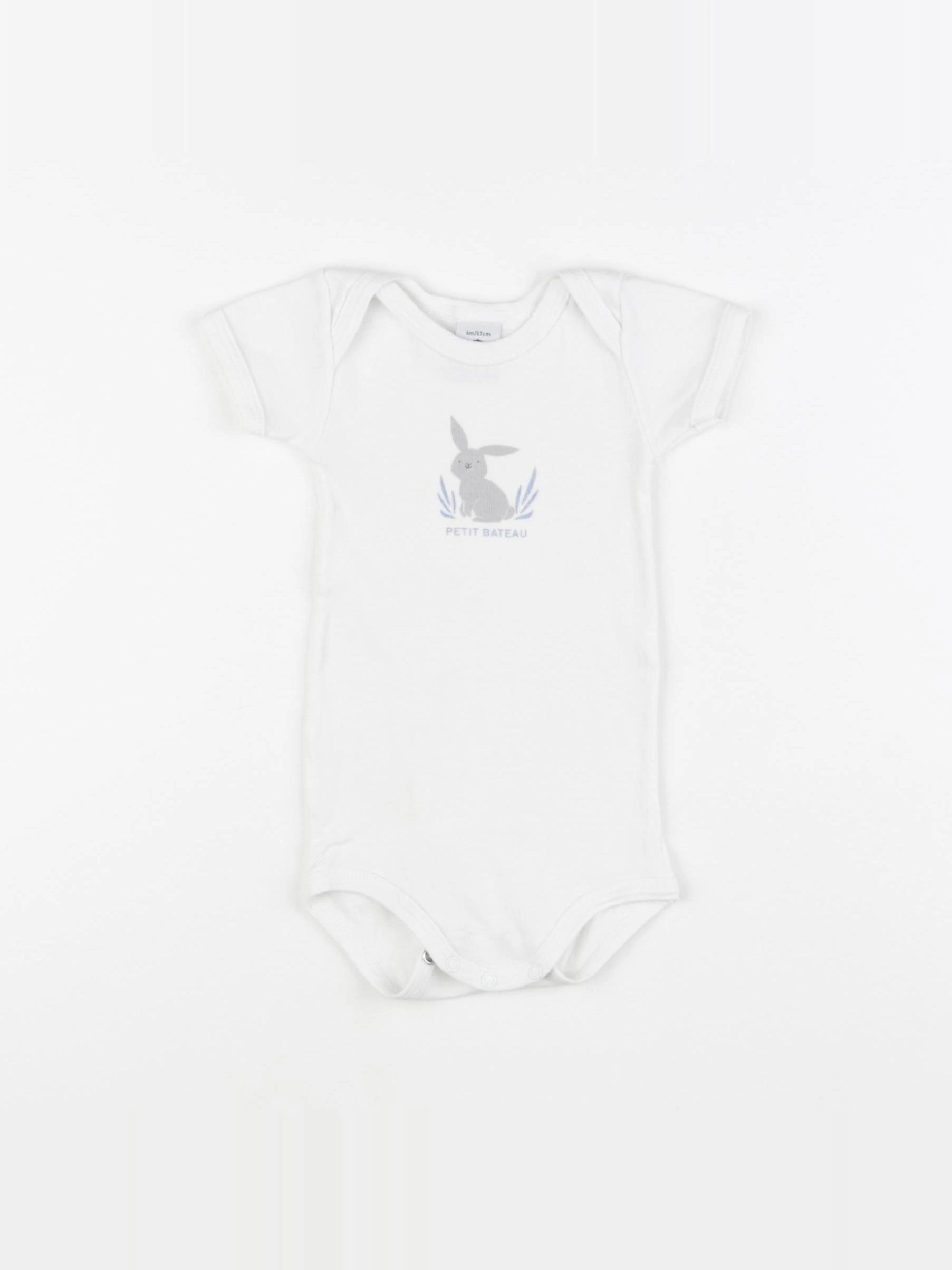 Petit Bateau - body blanc - 6 mois