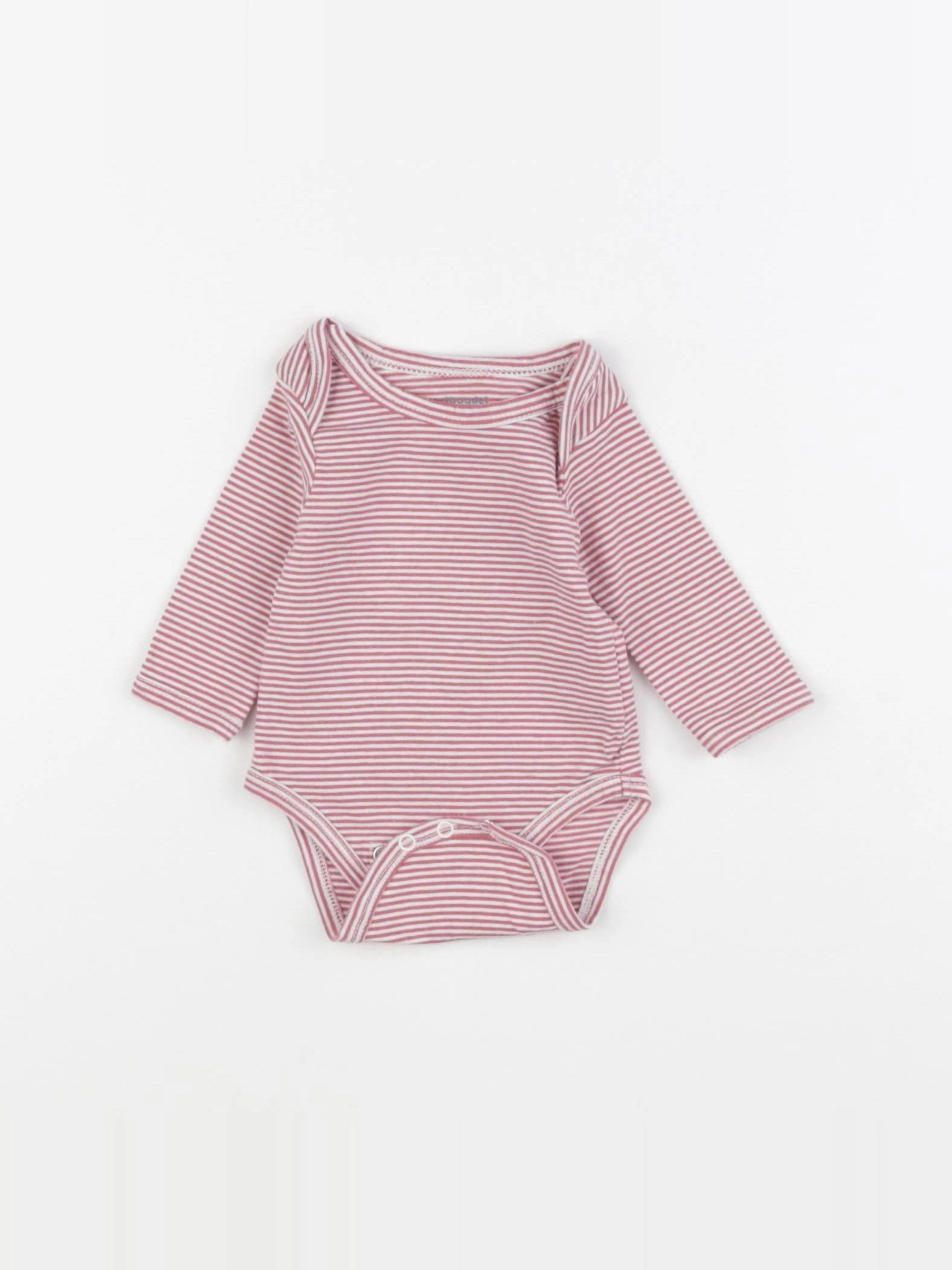 Vertbaudet - body blanc, rouge - 1 mois