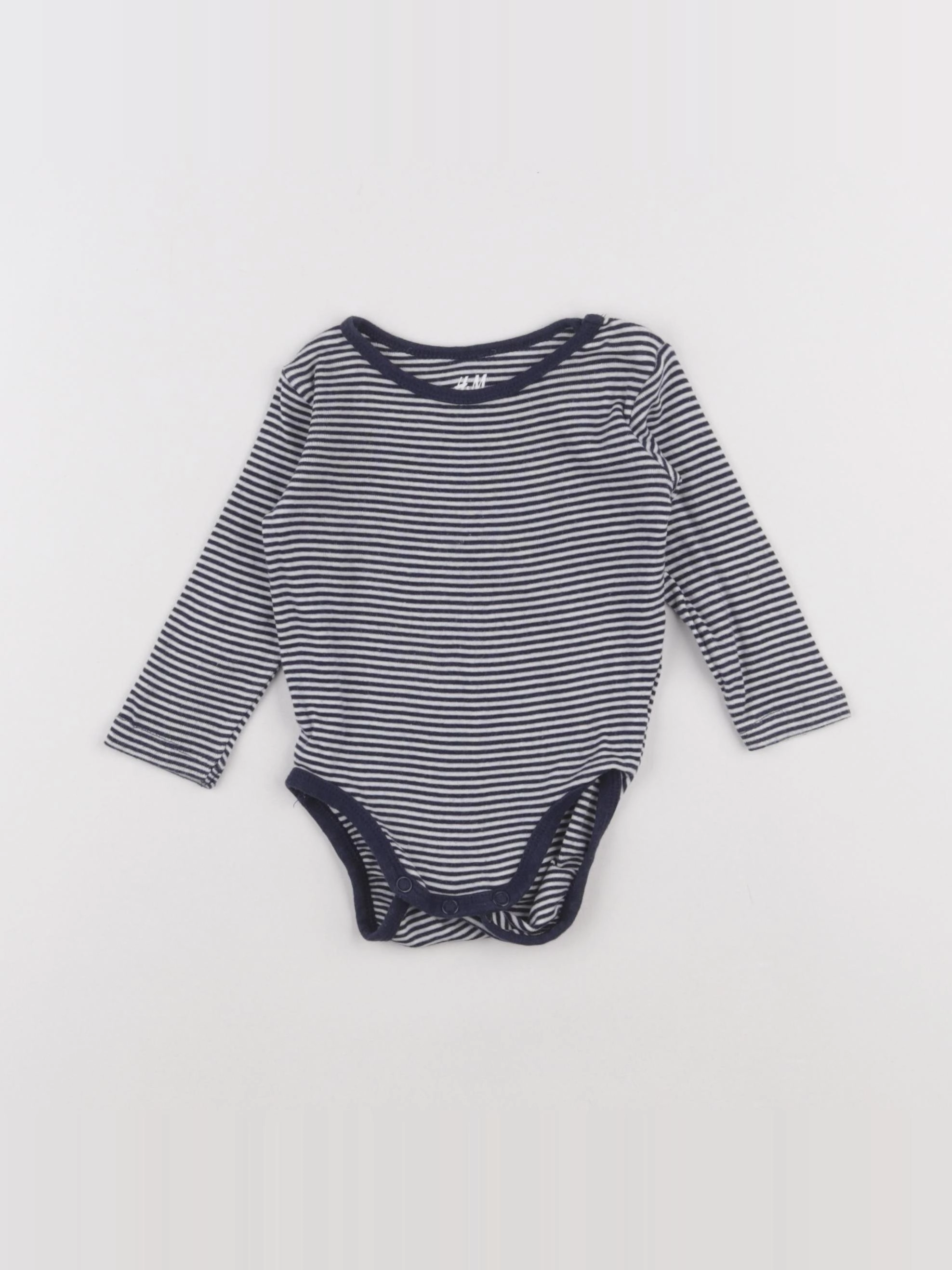 H&M - body bleu - 3/6 mois