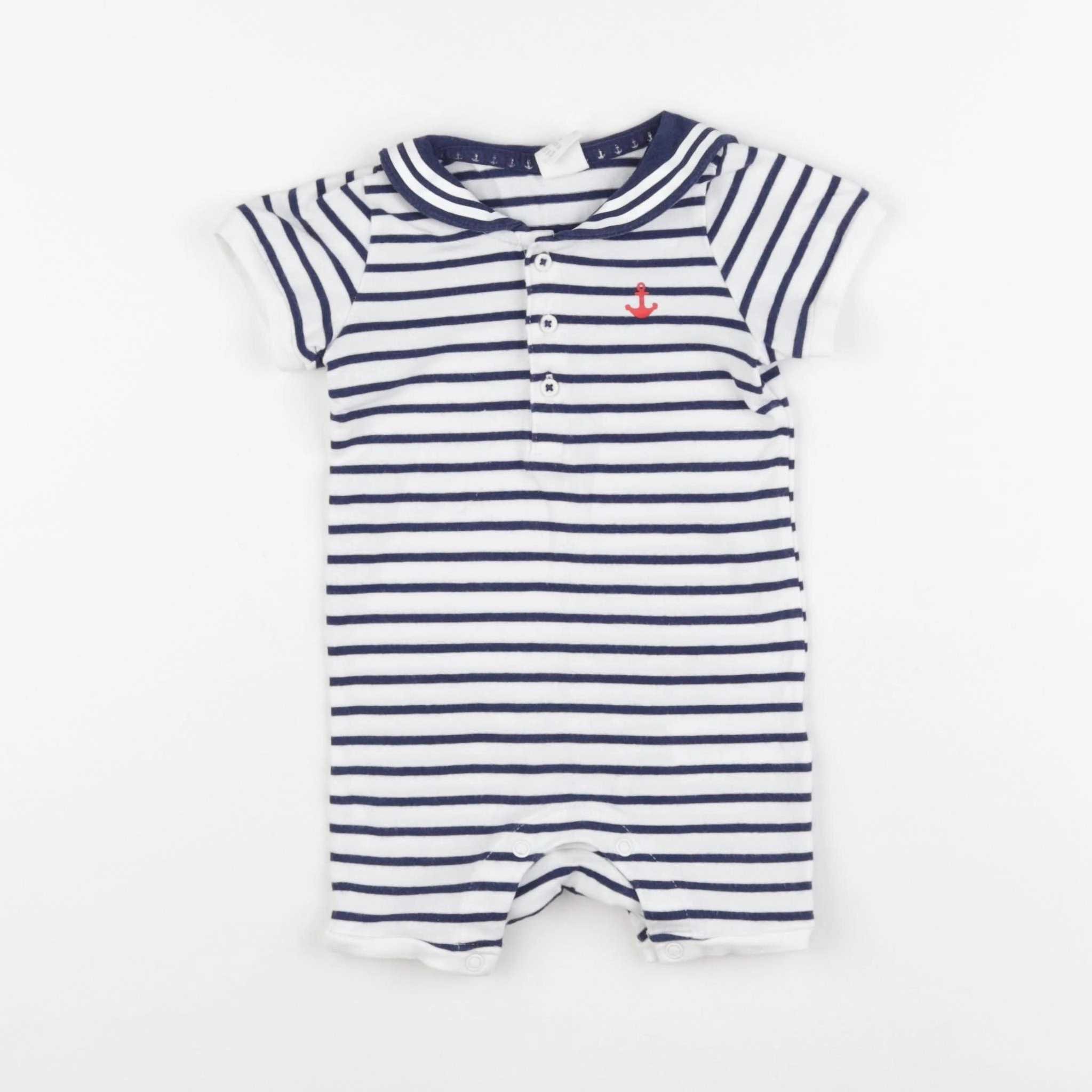 H&M - combinaison bleu, blanc - 3/6 mois
