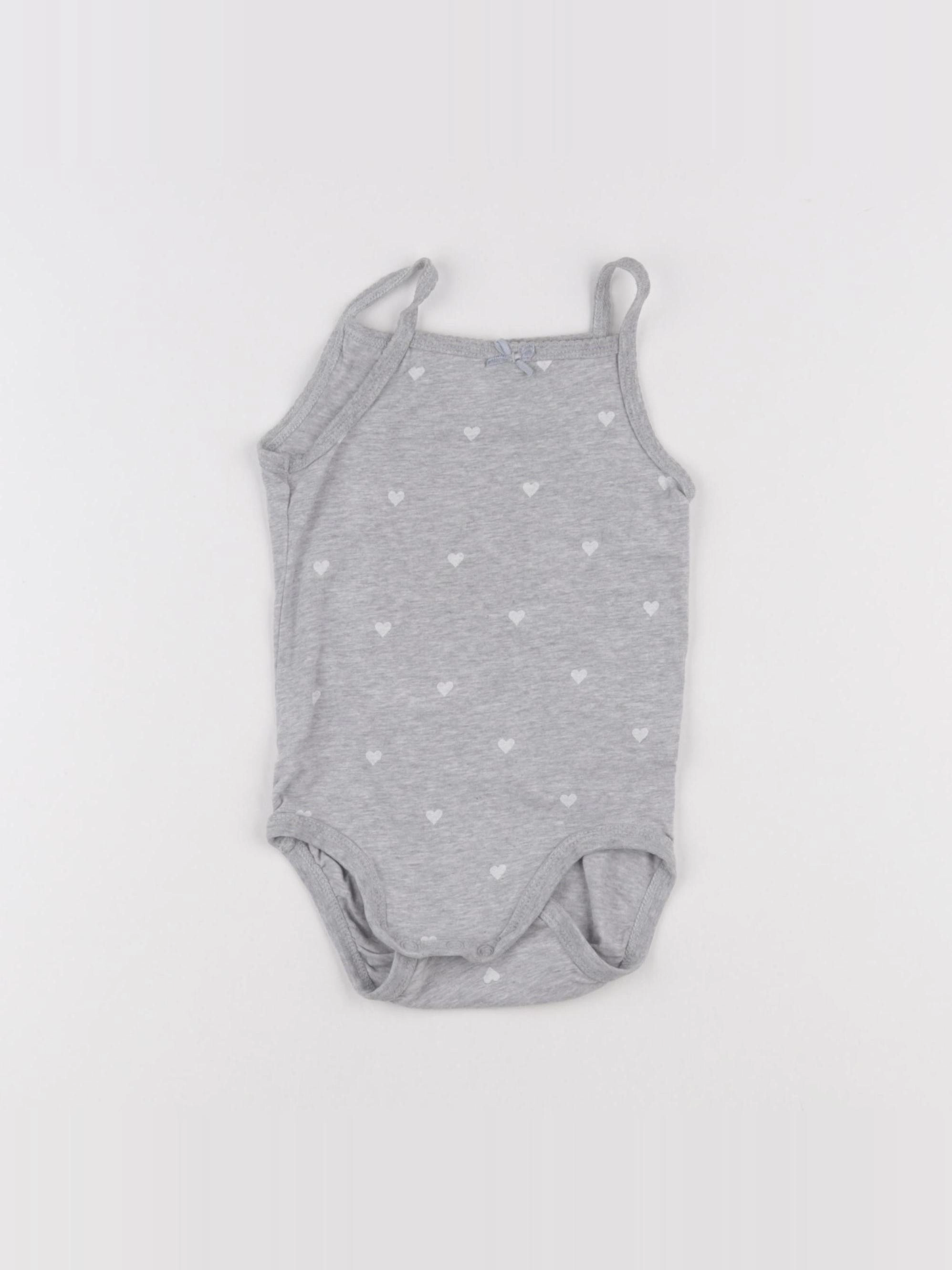 H&M - body gris - 9/12 mois
