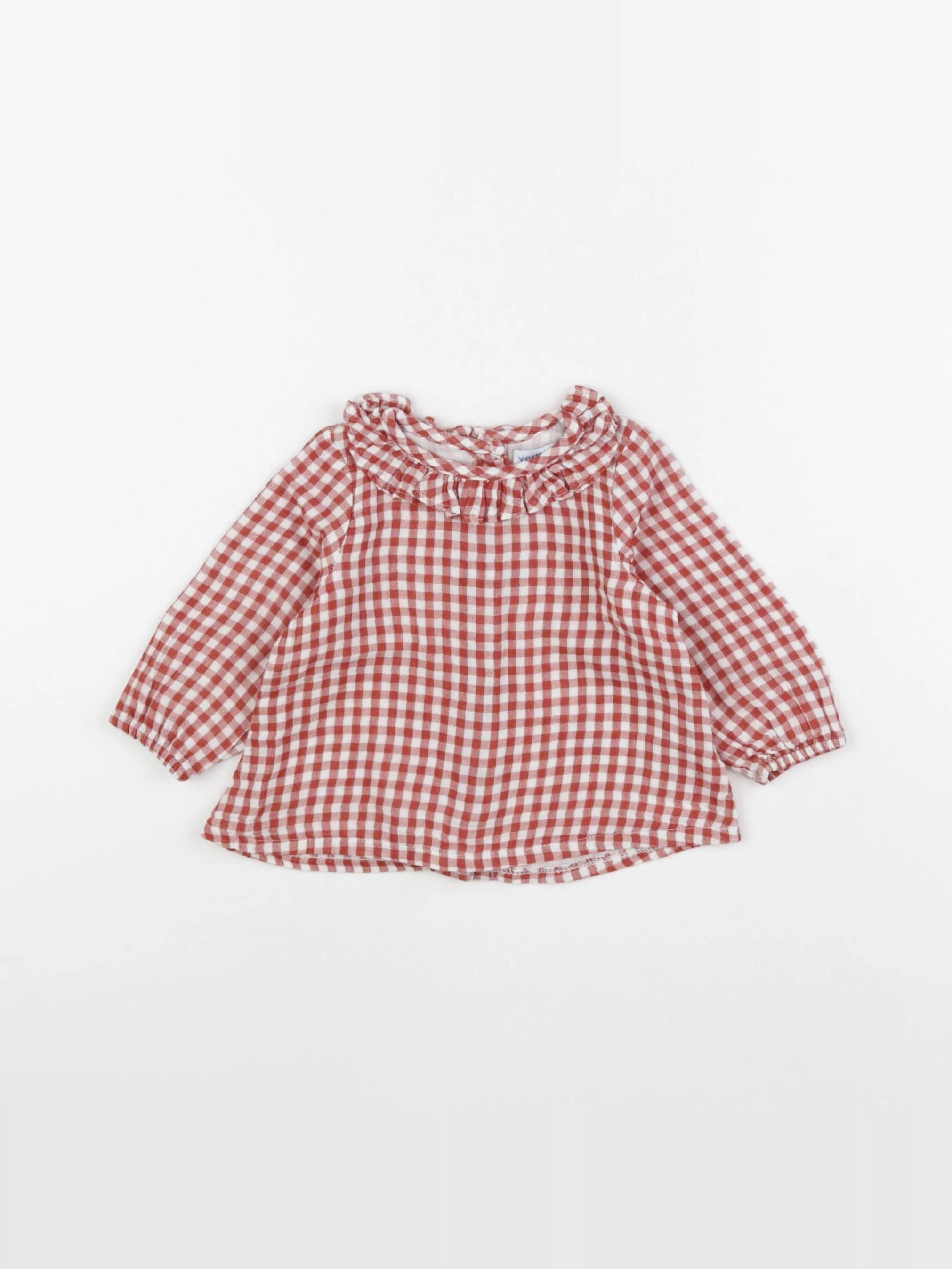 Vertbaudet - robe blanc, rouge - 6 mois