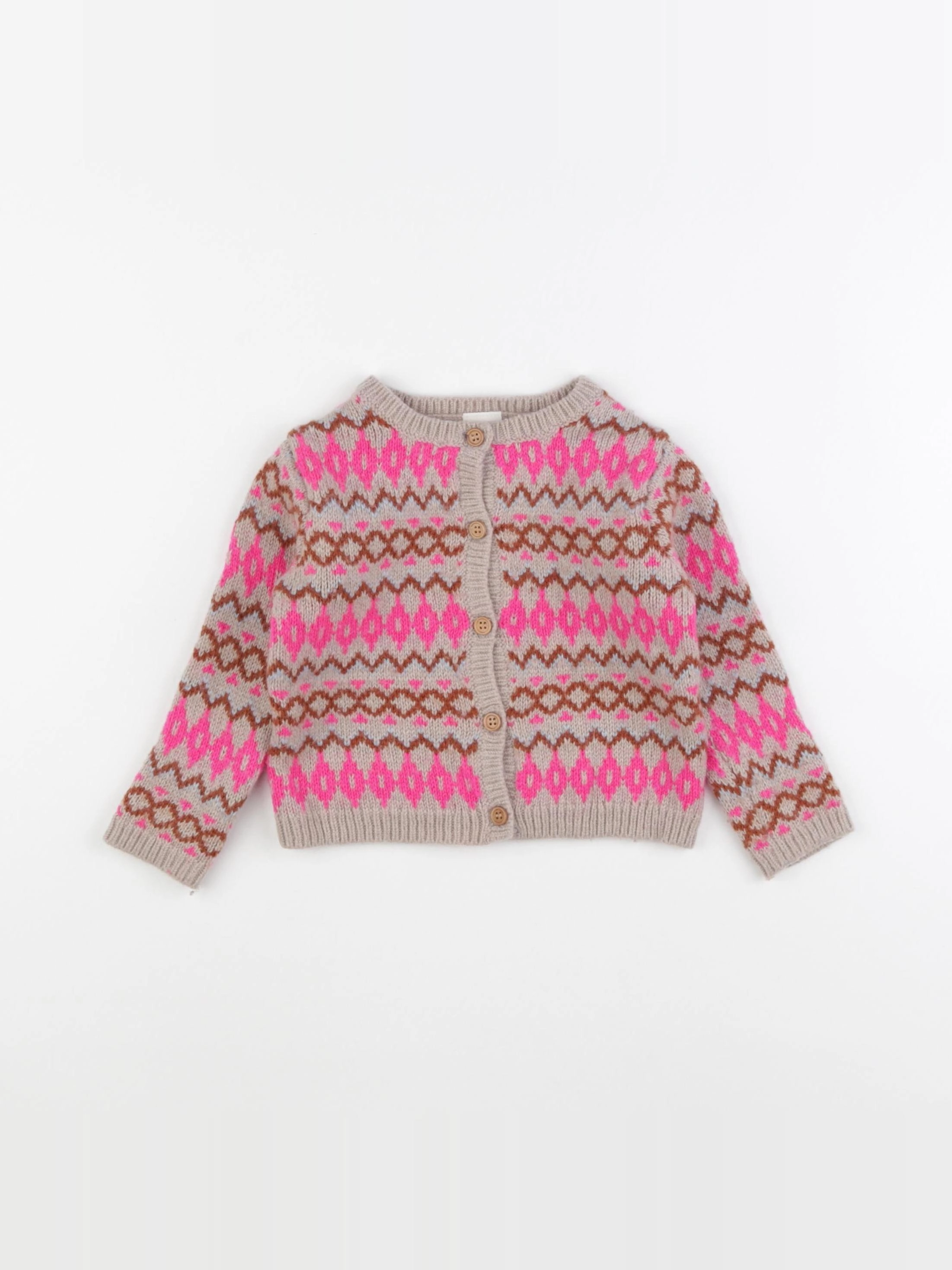 Bonton - gilet rose - 2 ans