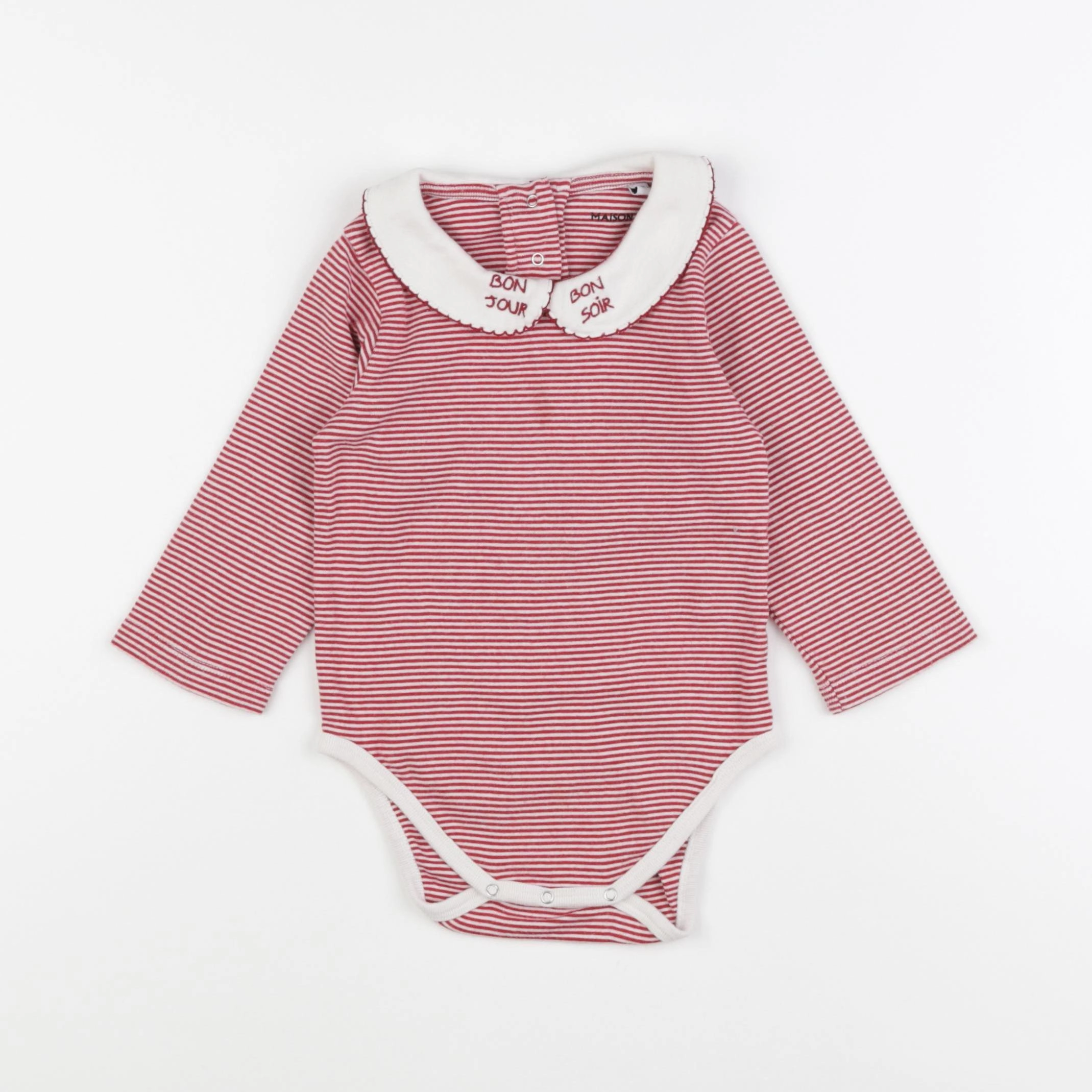 Maison Labiche - body à col rouge - 12/18 mois