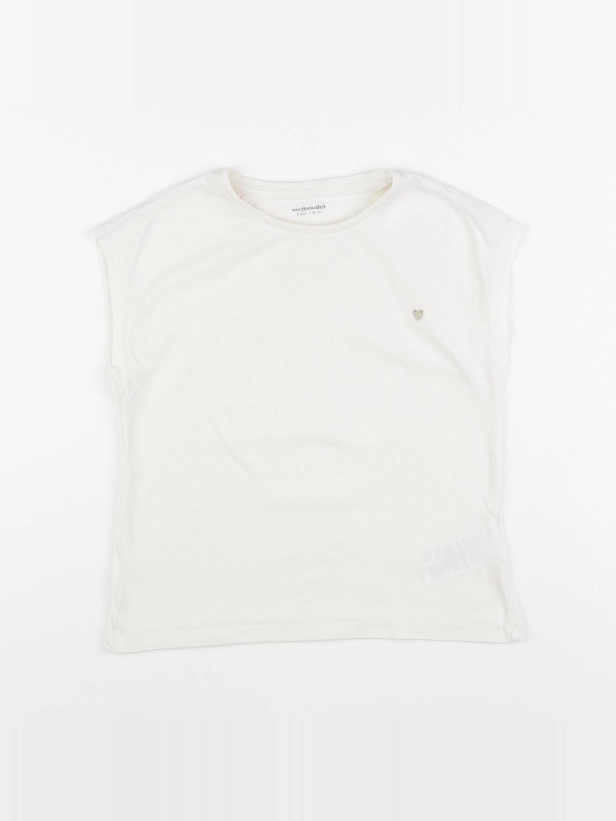Vertbaudet - tee-shirt beige - 6 ans