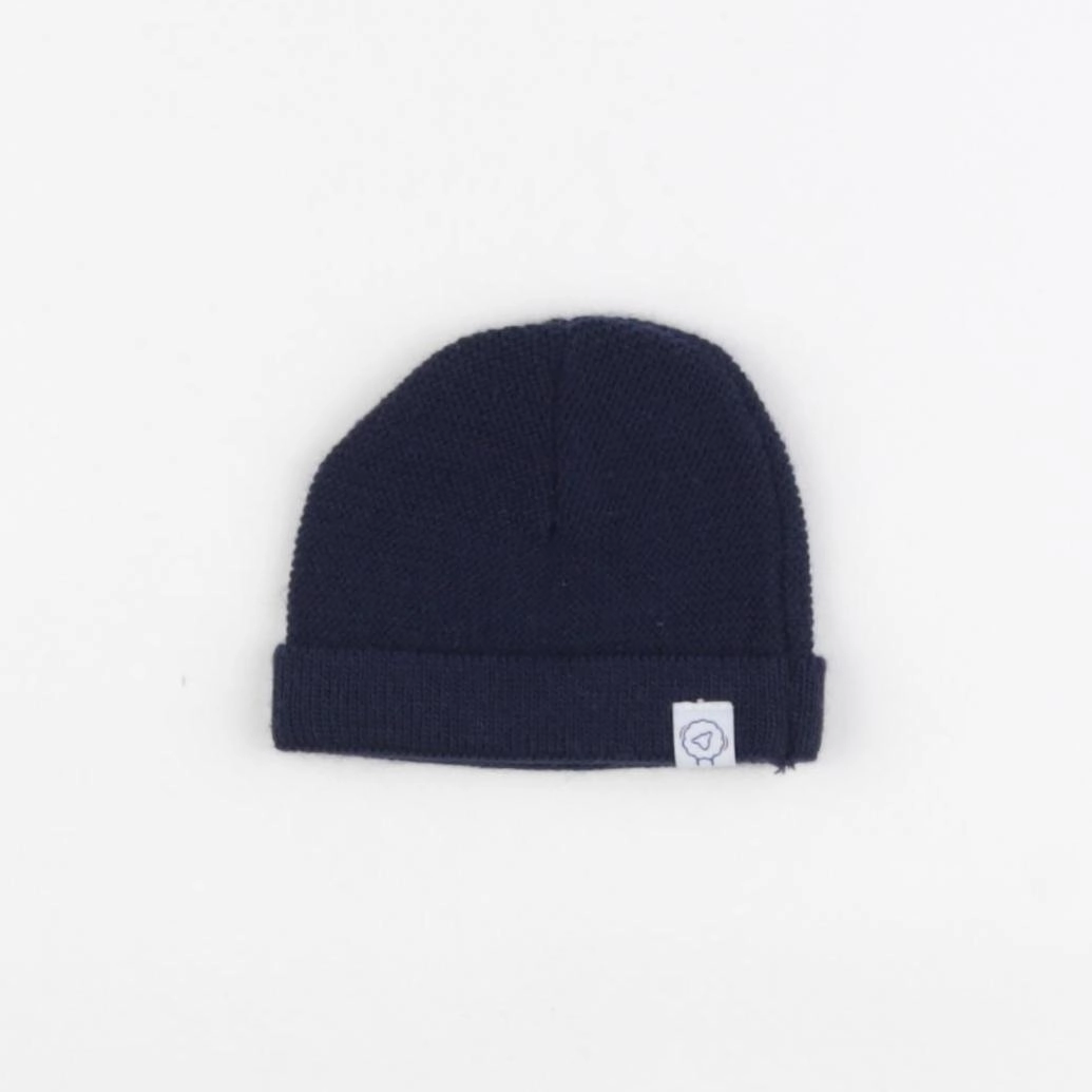 La manufacture de layette - bonnet de naissance bleu - 0 mois