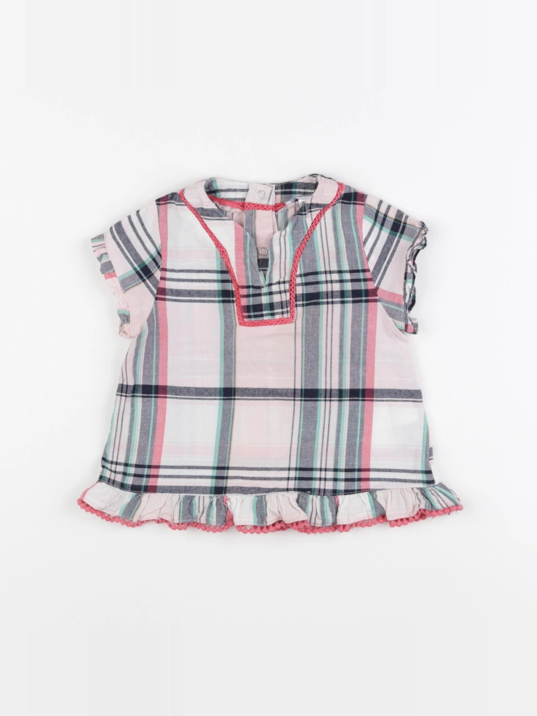 Vertbaudet - blouse rose, vert - 18 mois