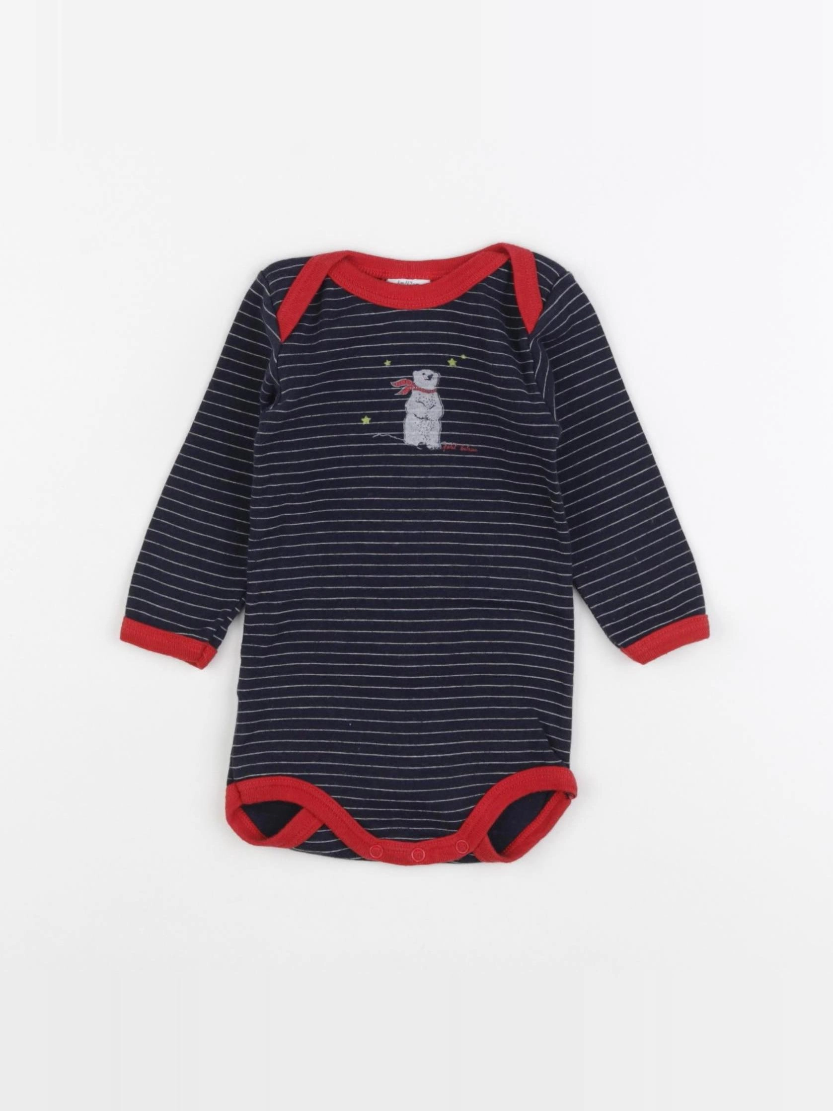 Petit Bateau - body bleu - 6 mois