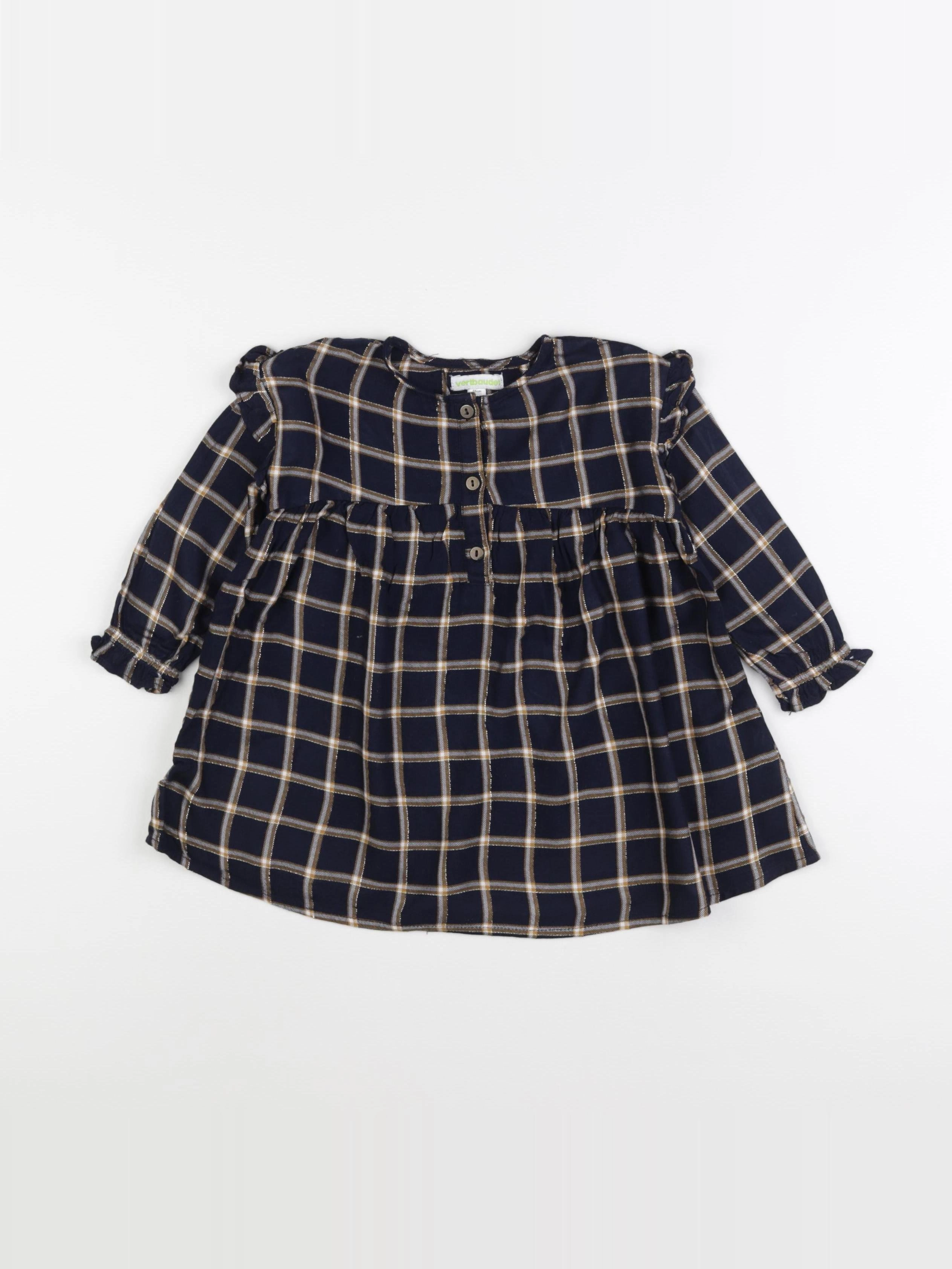 Vertbaudet - robe bleu, or - 2 ans