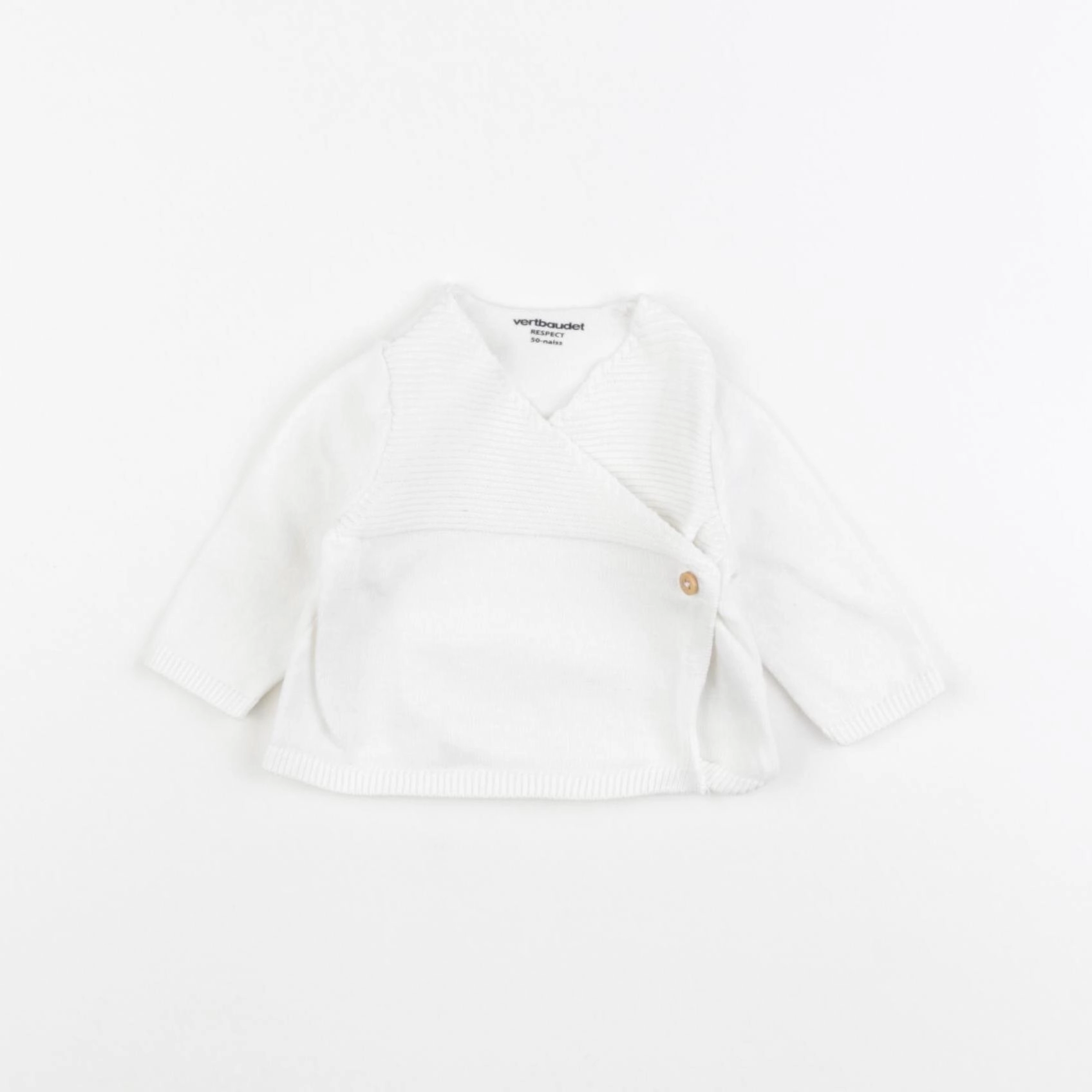 Vertbaudet - gilet blanc - 0 mois