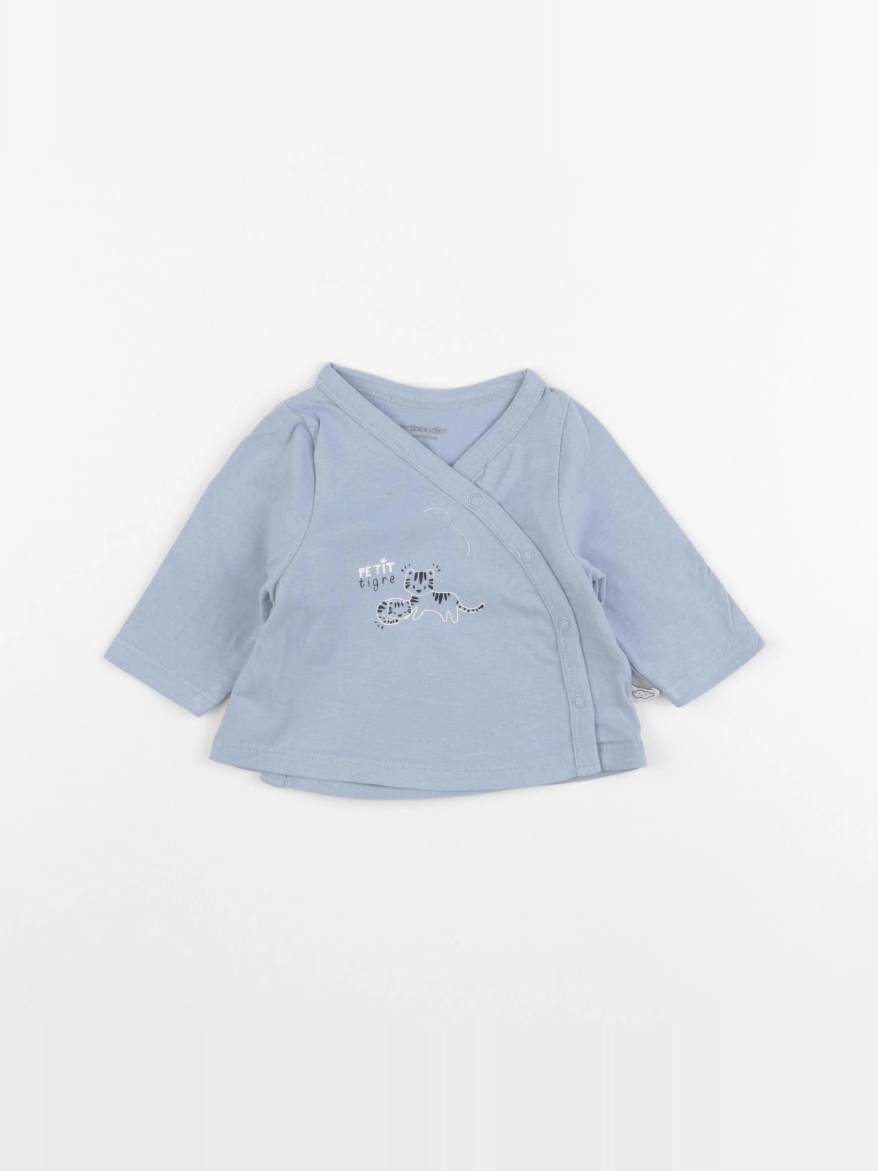 Vertbaudet - tee-shirt bleu - 1 mois