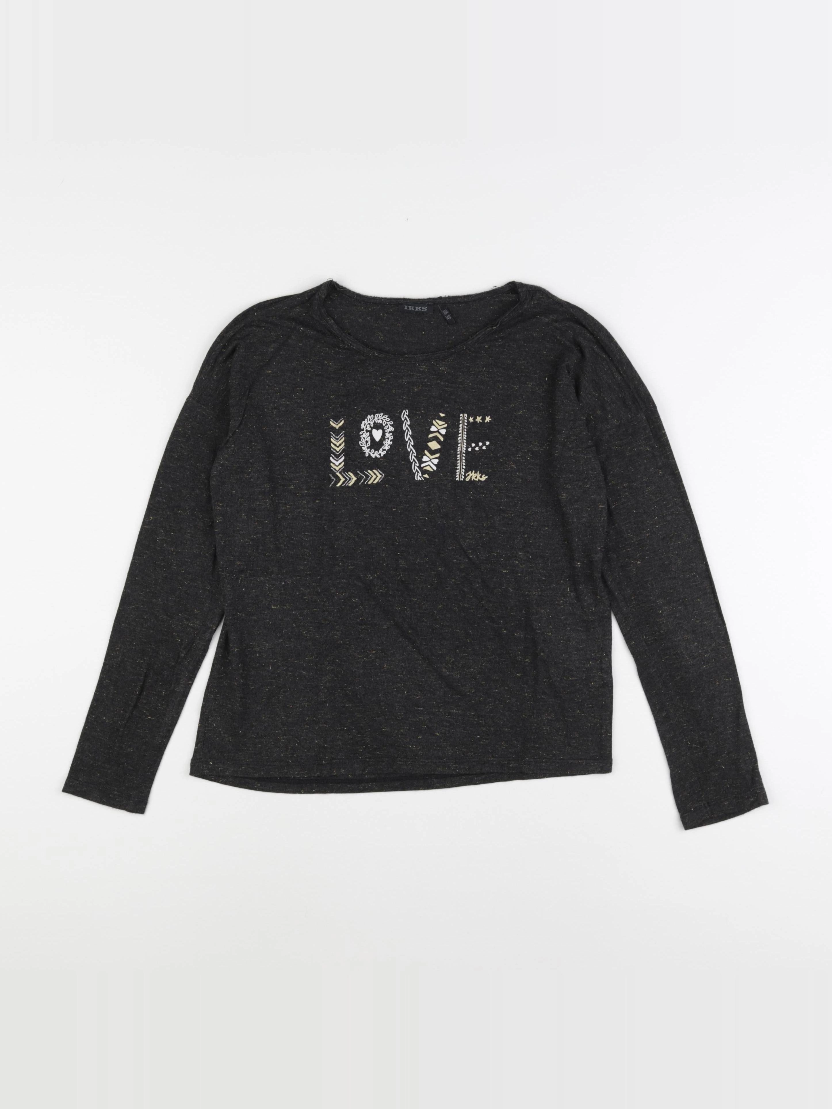 IKKS - tee-shirt gris, or - 10 ans
