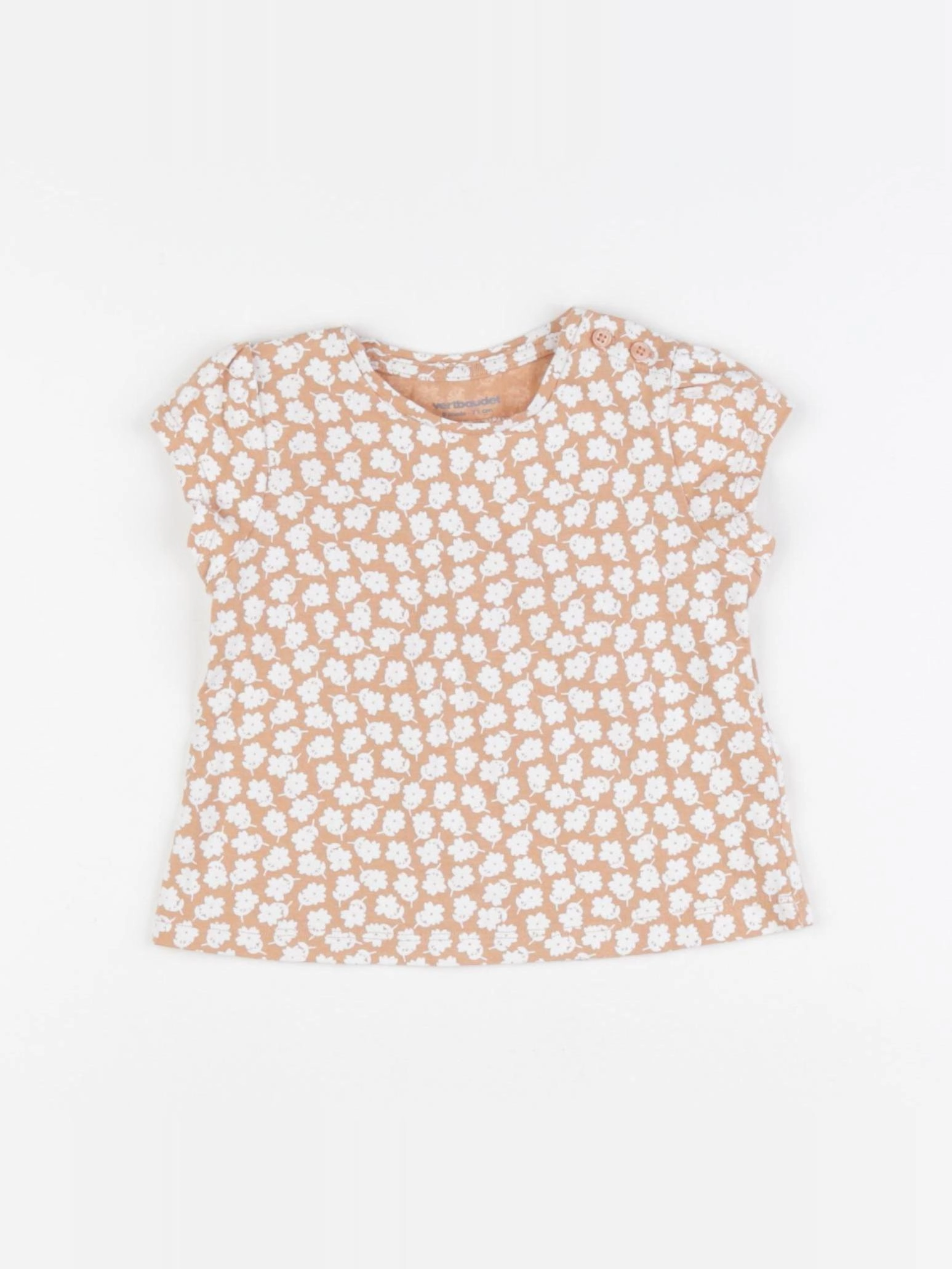 Vertbaudet - tee-shirt rose, blanc - 9 mois